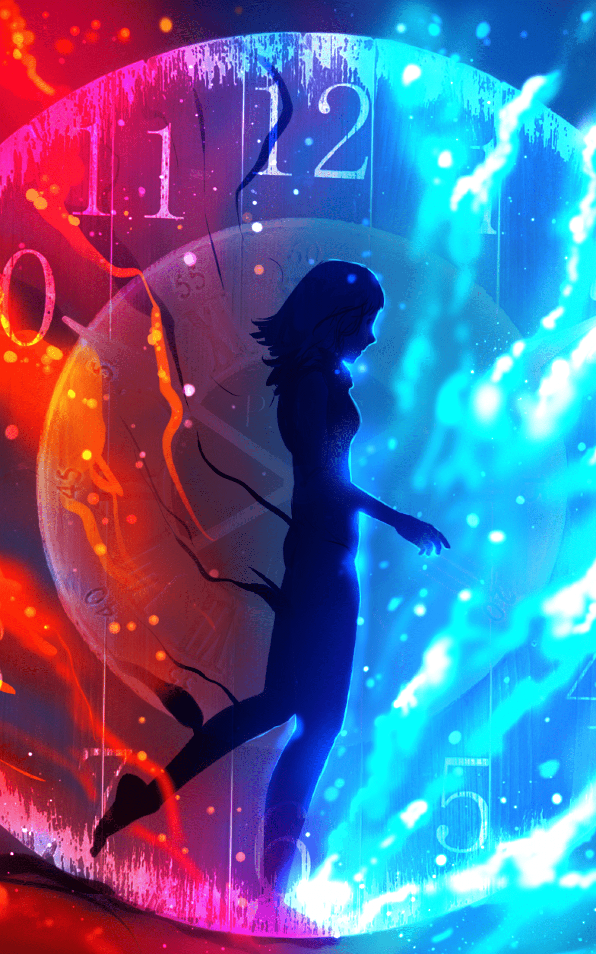 1200x1920 Anime Fire and Water Wallpaper Windows 10 .