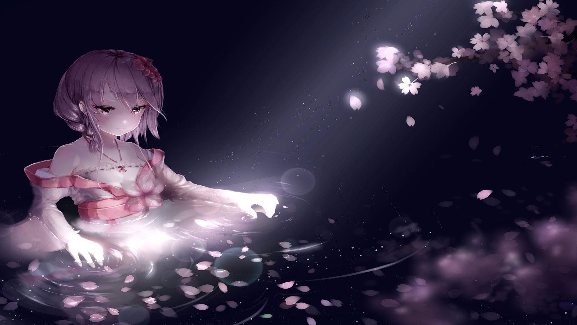 1920x1080 Anime Girl Standing in Water Wallpaper. Wallpaper, Background, Image, Photo, HD