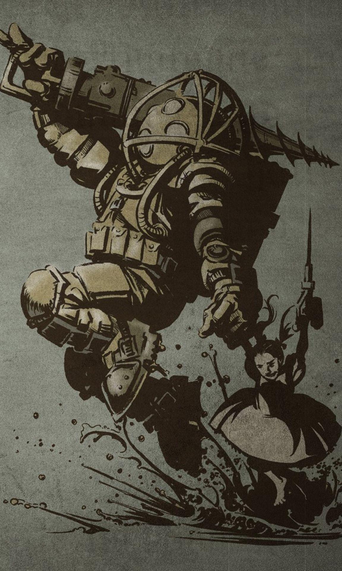 1152x1920 Big Daddy Bioshock HD Wallpaper