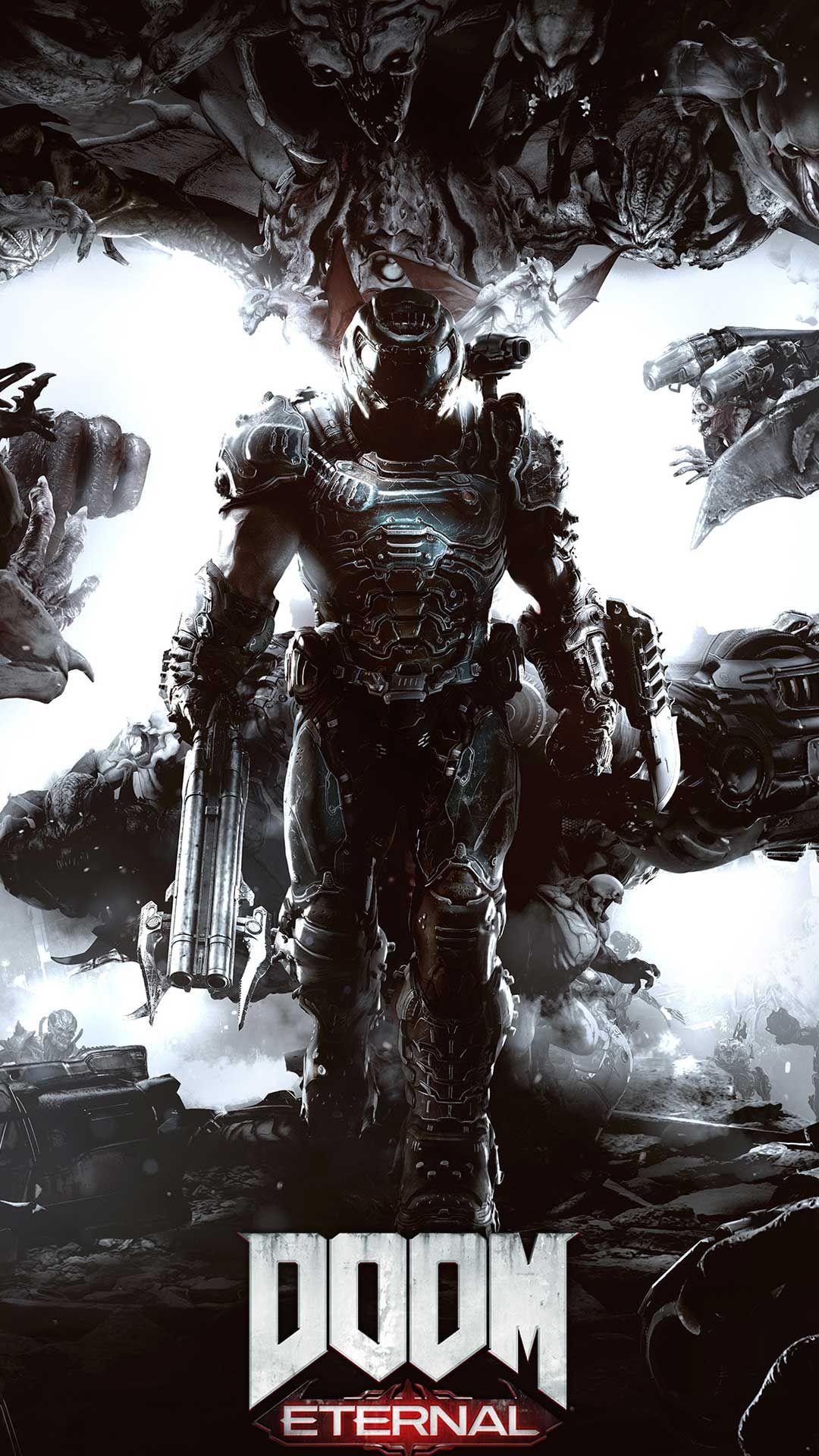 1080x1920 Doom eternal wallpaper HD phone background game logo art Monsters on iPhone android lock screen. Doom demons, Doom videogame, Doom game