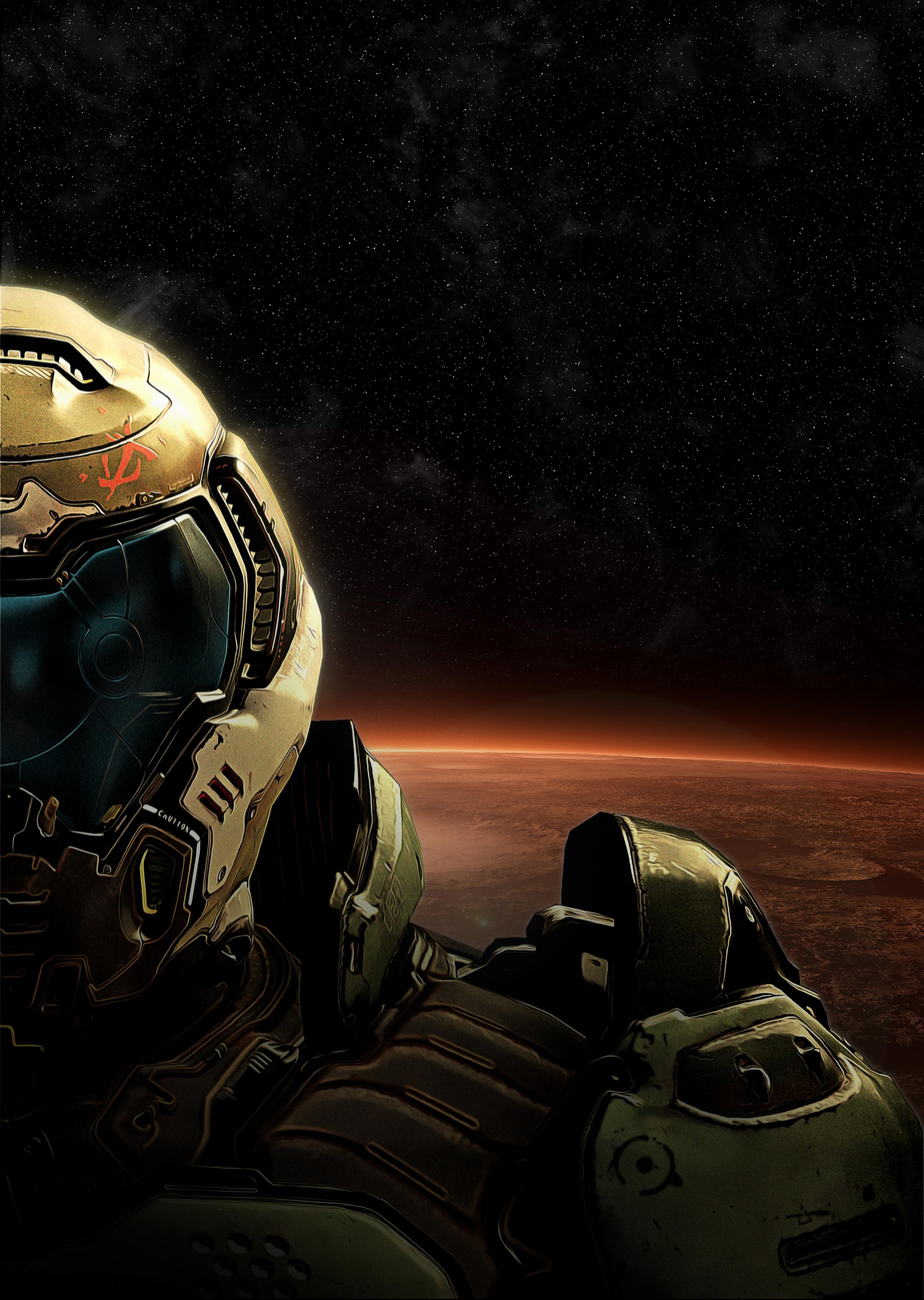3000x4219 Thought I'd share the mobile wallpaper I made for my phone.: Doom