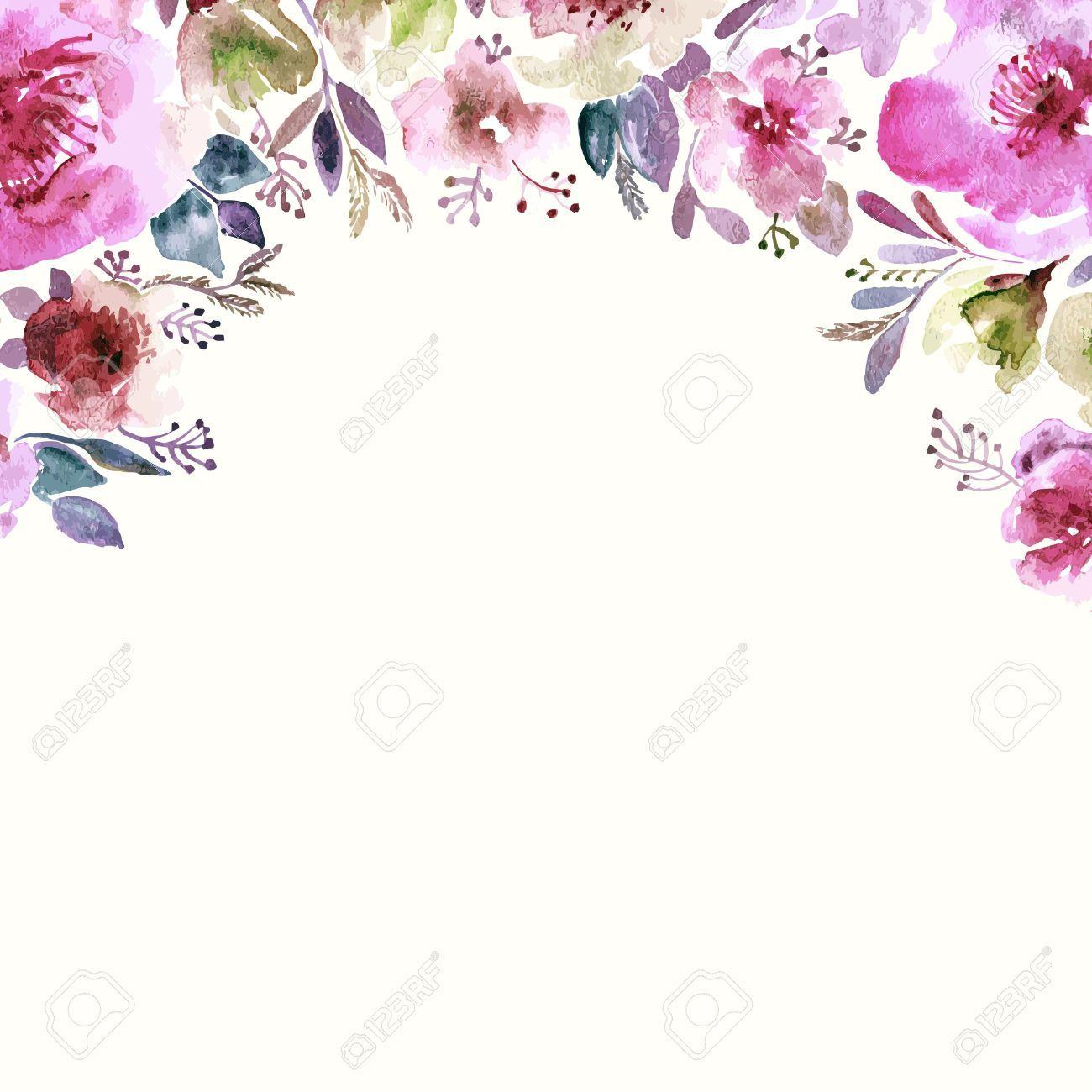 1300x1300 34095564 Floral Background Watercolor Floral Bouquet Birthday Card Floral Decorative Frame Chocksett Inn