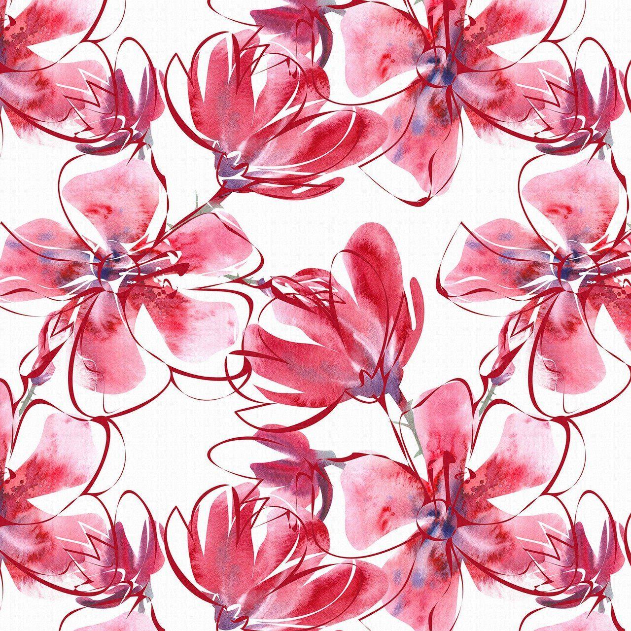 1280x1280 Watercolor Floral Background Red
