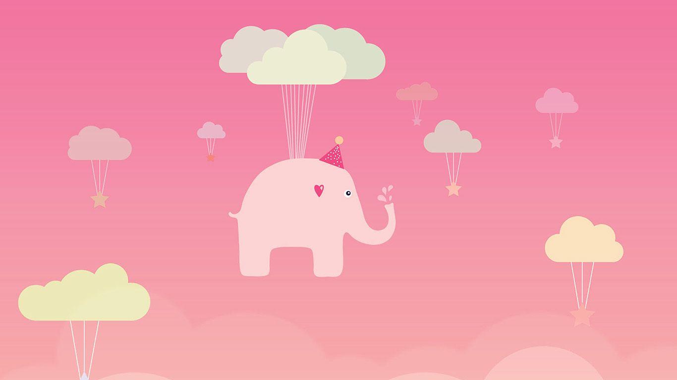 1366x768 Cute Elephant Background For Desktop HD Wallpaper