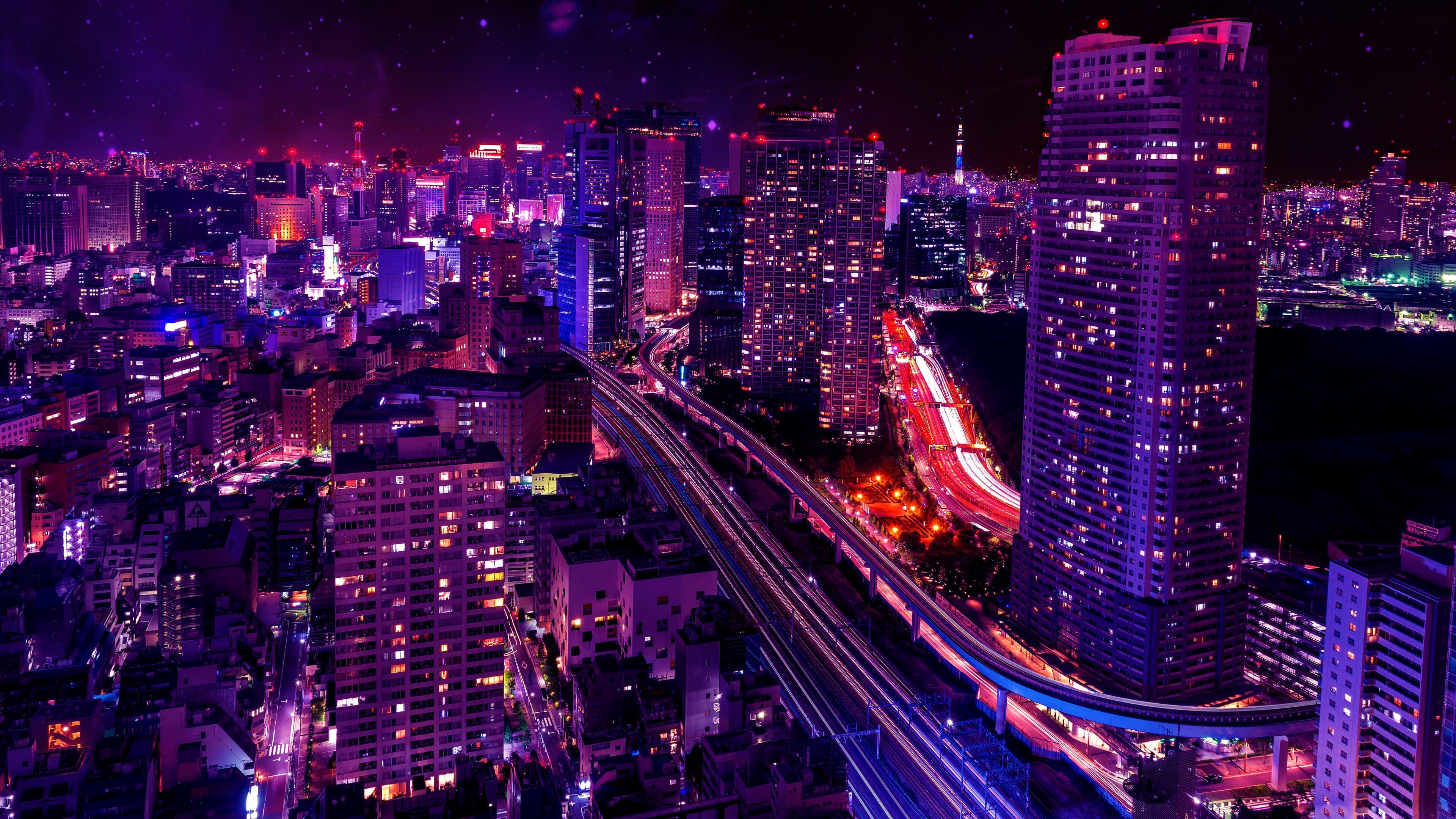 3840x2160 Wallpaper 4k Cityscape Skyscraper Pink Lights Buildings 4k 4k Wallpaper, Artist Wallpaper, Artwork Wallpaper, Buildings Wallpaper, Digital Art Wallpaper, Hd Wallpaper, Lights Wallpaper, Skyscraper Wallpaper