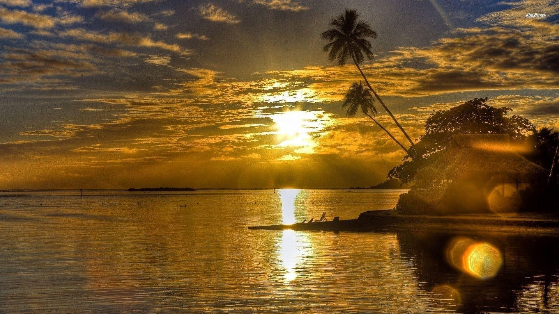 1920x1080 Sunrise Beach Wallpaper