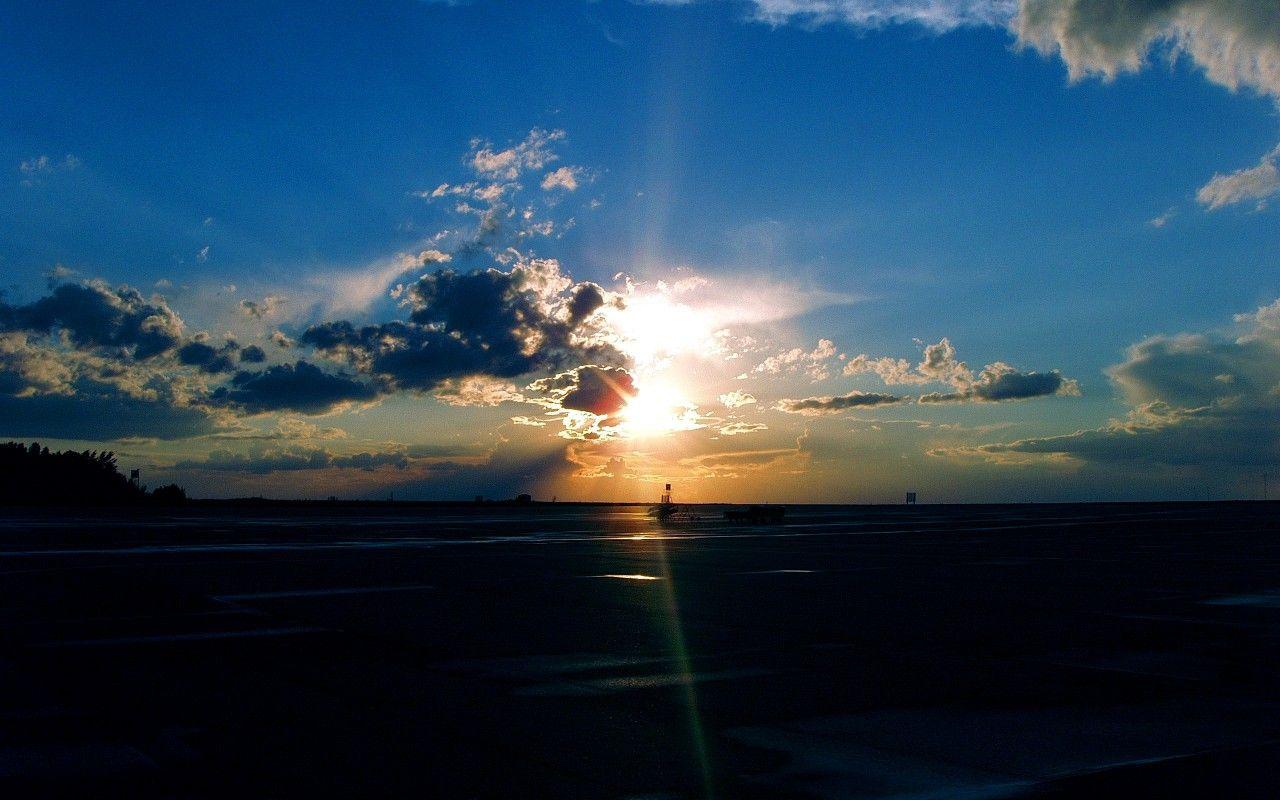 1280x800 Airport Sunset Wallpaper 3D Models. Free