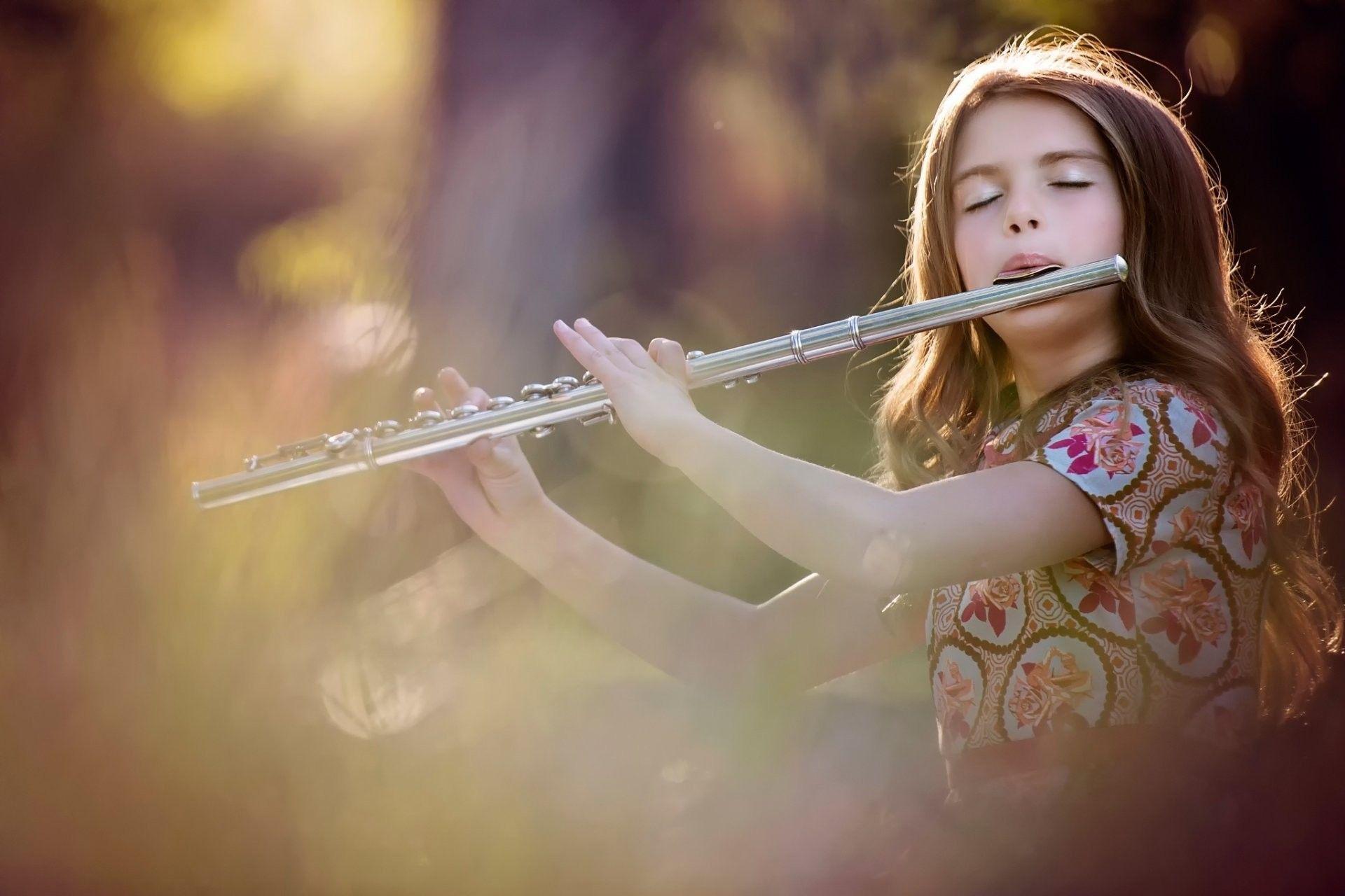 1920x1280 Girl And Flute Wallpaper