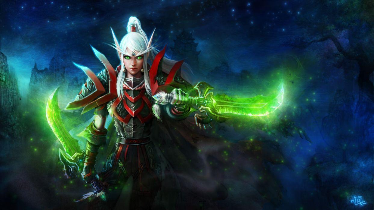 1243x700 World of WarCraft Warriors Elves Armor Games Fantasy Girls warrior wallpaperx2591