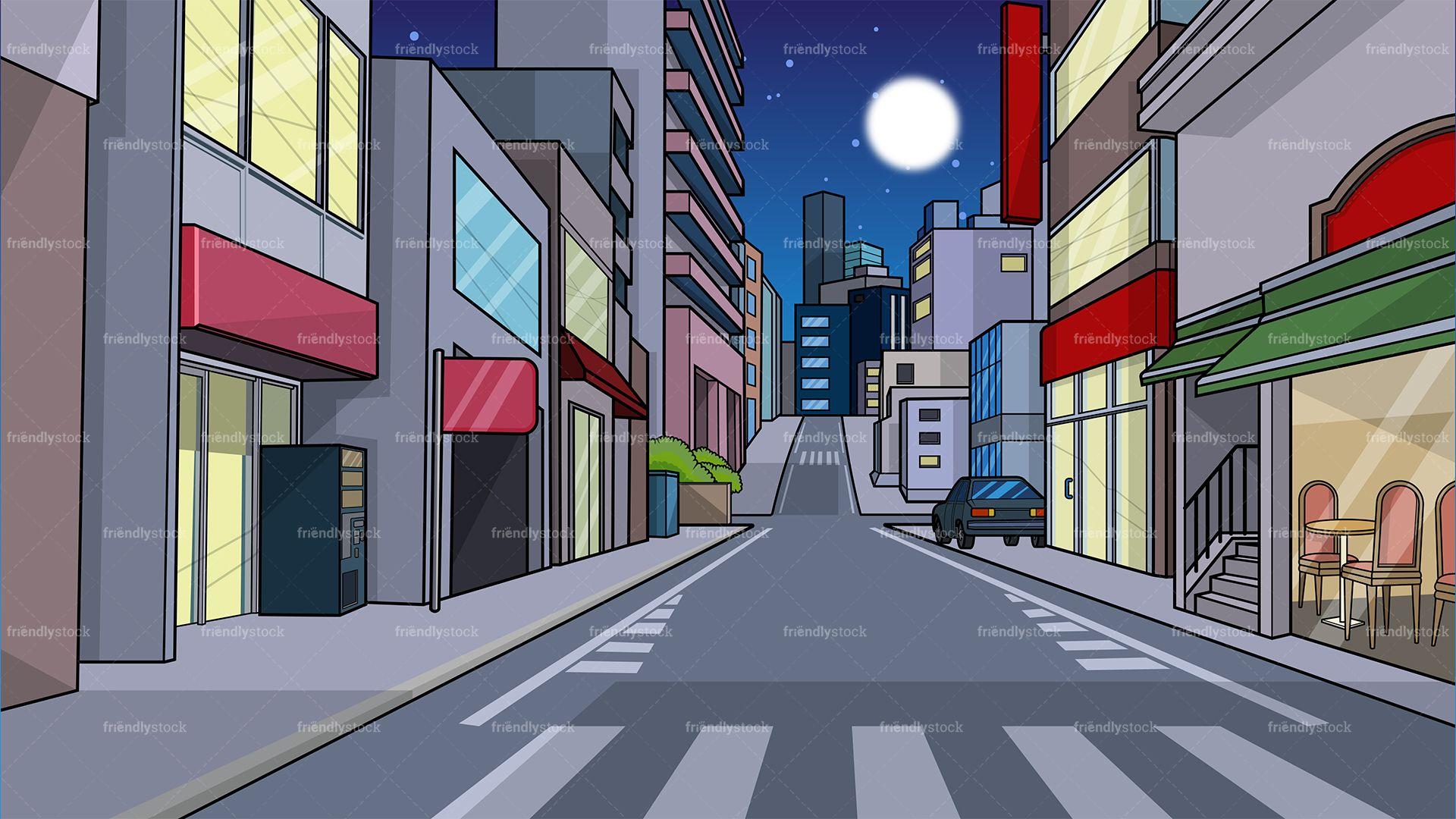 Cartoon City Night Wallpapers Top Free Cartoon City Night Backgrounds WallpaperAccess