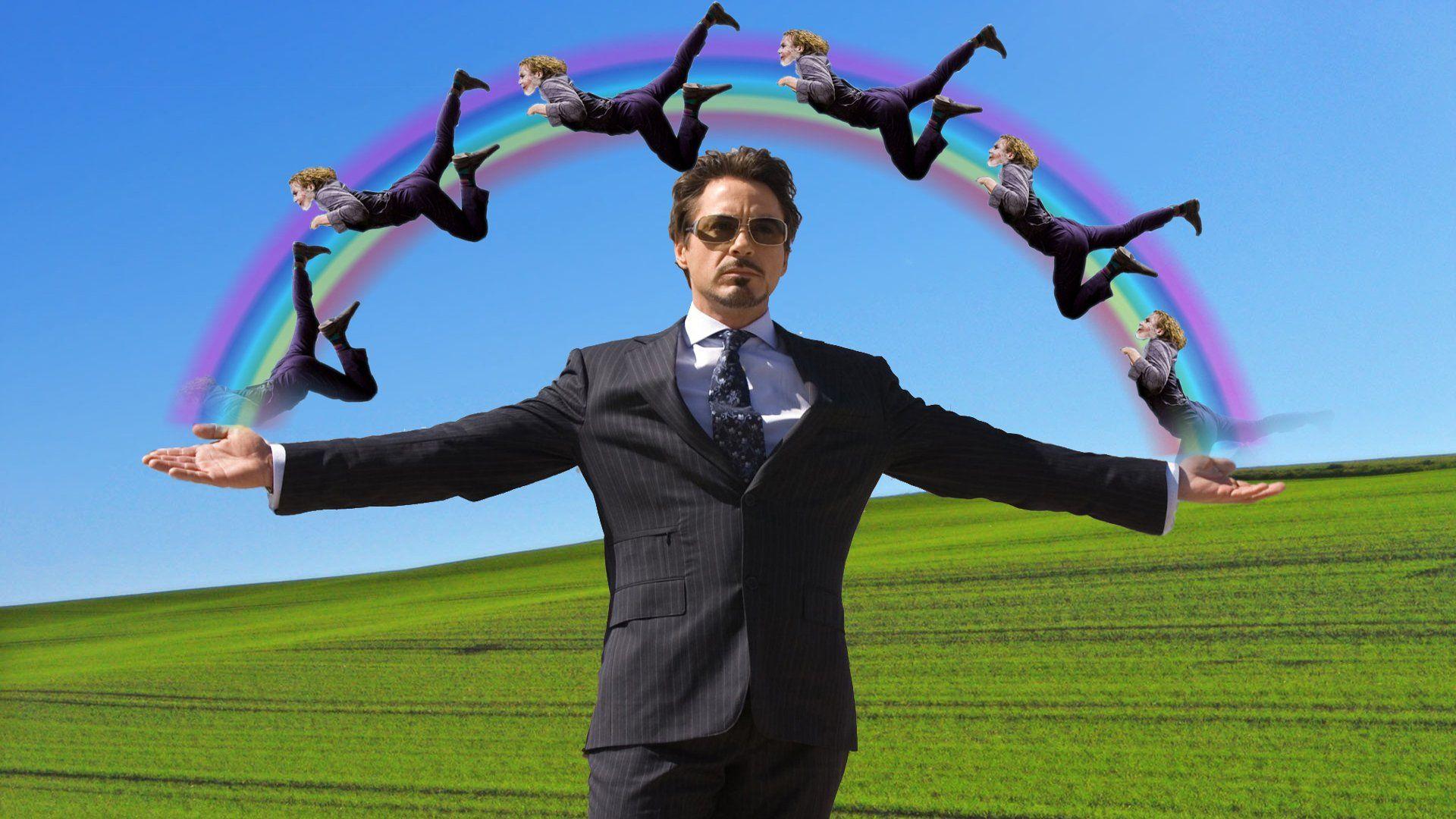 1920x1080 iron, Man, The, Joker, Funny, Rainbows, Tony, Stark, Robert, Downey, Jr Wallpaper HD / Desktop and Mobile Background