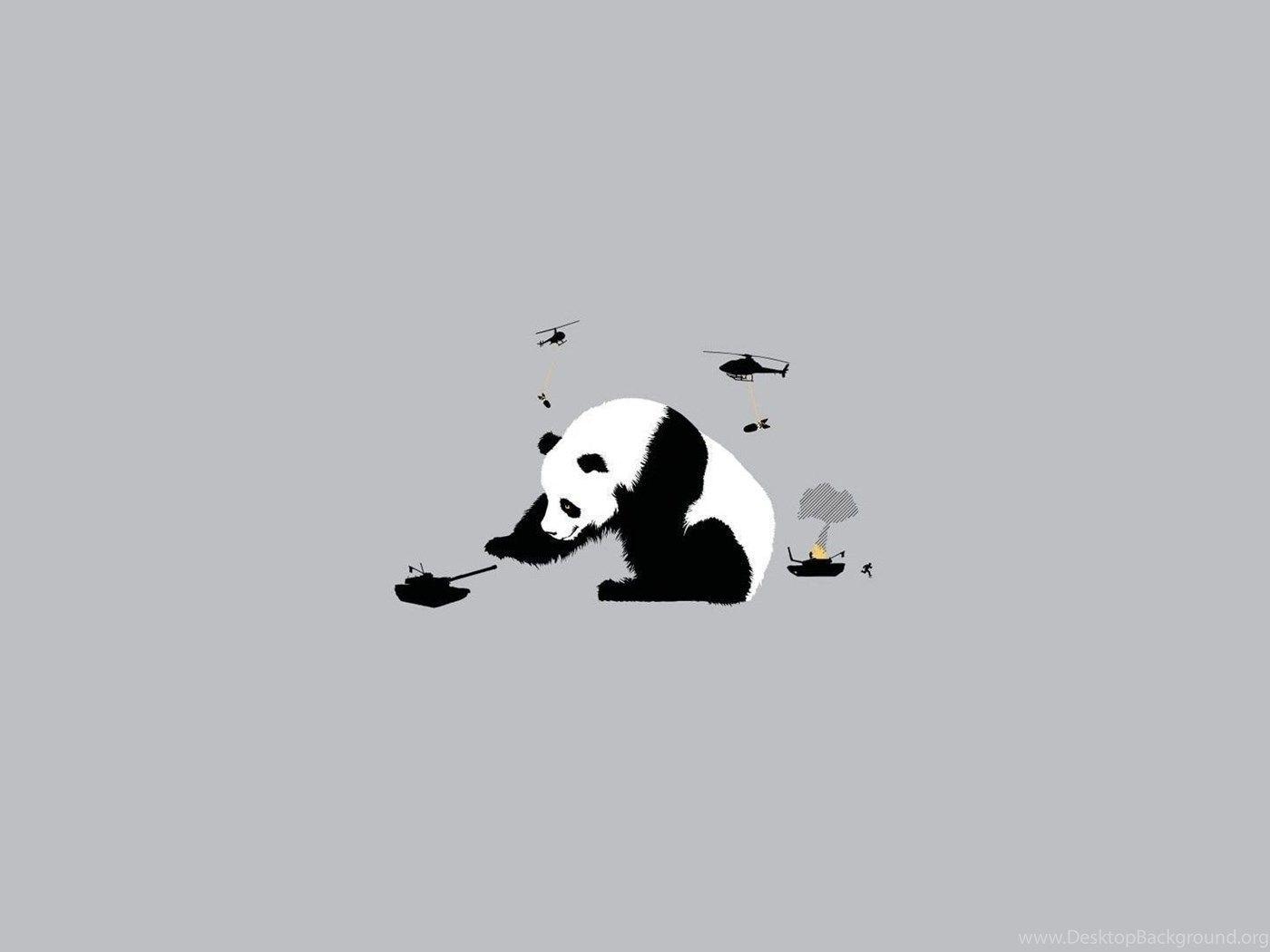 1400x1050 Abstract Funny Panda Bears Simple Simplistic Wallpaper. Desktop Background