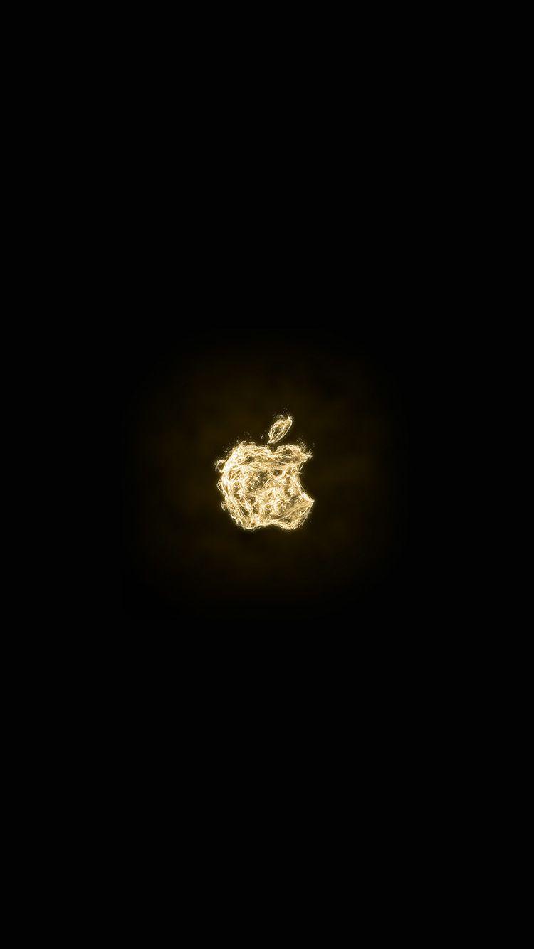 750x1334 Apple Logo Dark Water Gold Art Illustration Wallpaper
