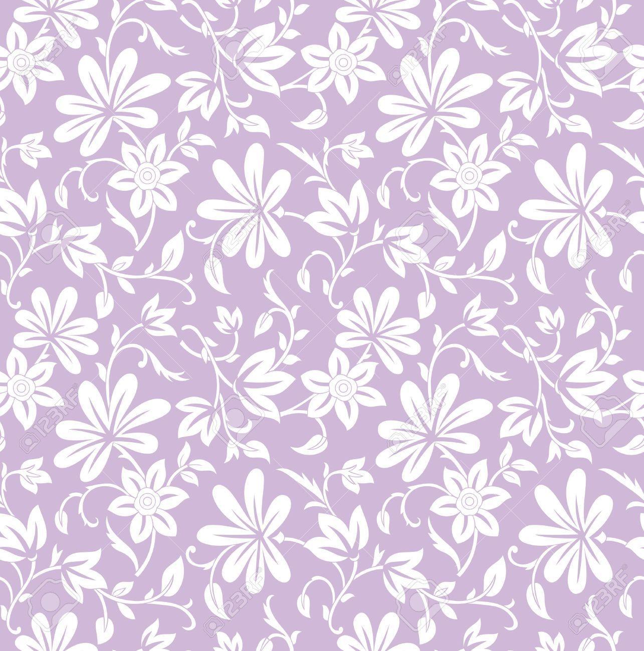 1285x1300 Light Purple Floral Wallpaper