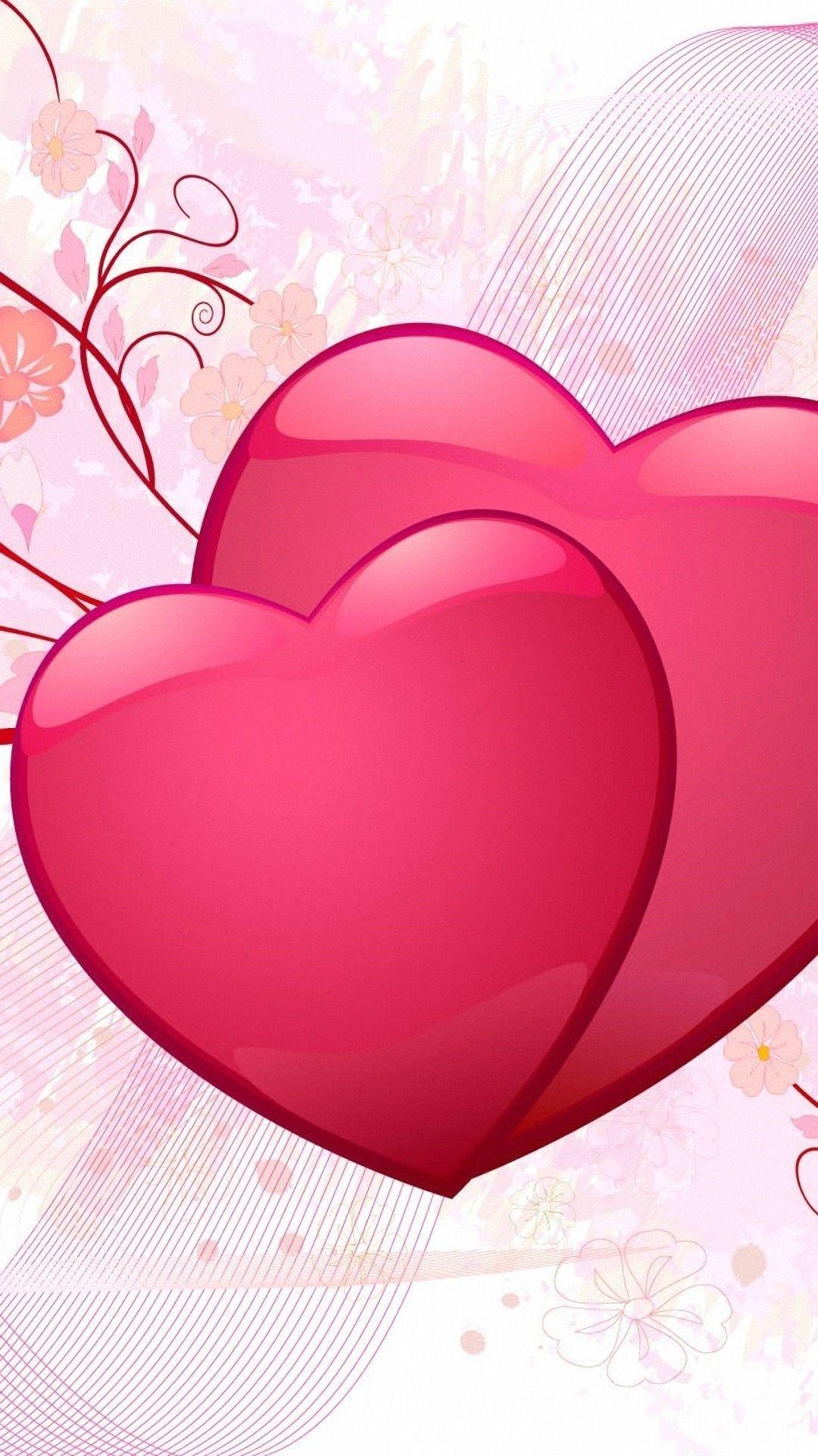 1080x1920 Flowers Valentine Heart Wallpaper HD Desktop Background