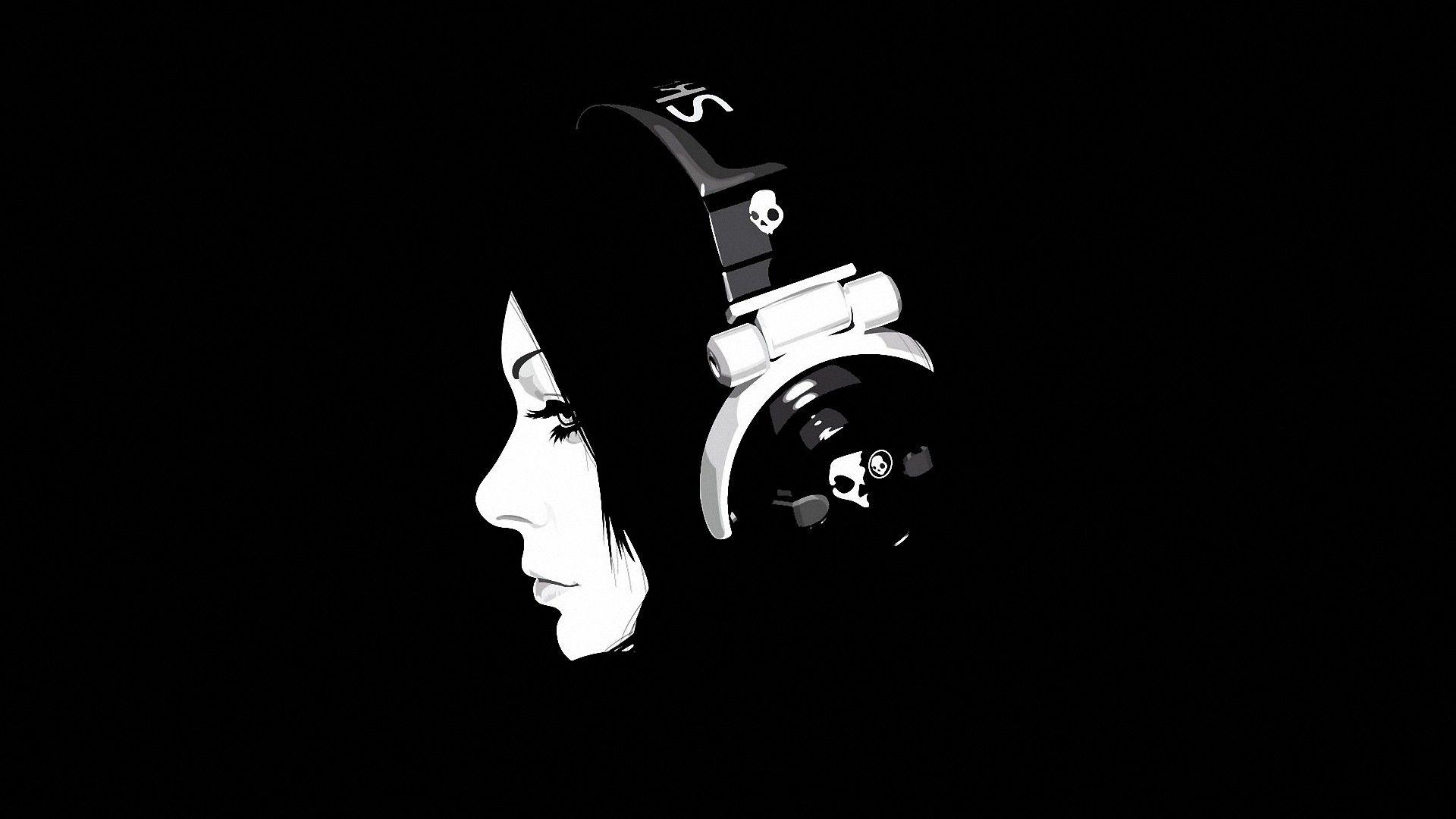 1920x1080 Skull with Headphones Wallpaper