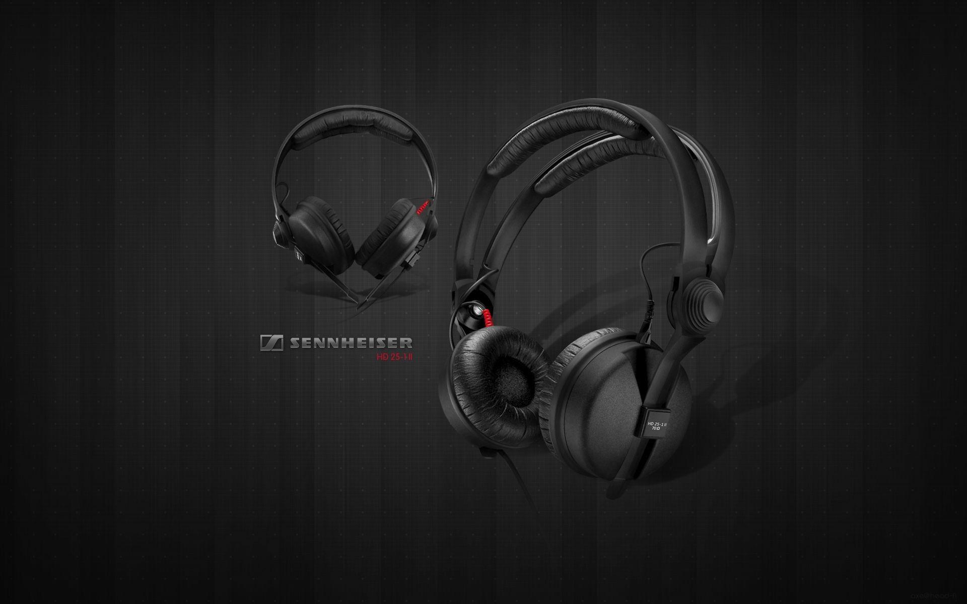 1920x1200 Black Headphones Wallpaper