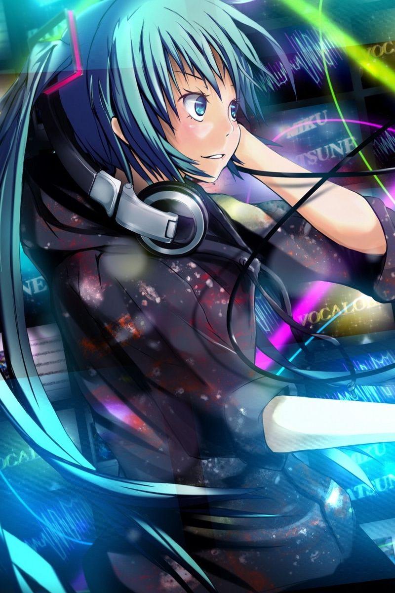 800x1200 Wallpaper Girl, Hatsune Miku, Headphones, Dj Console, Dj Girl With Headphones