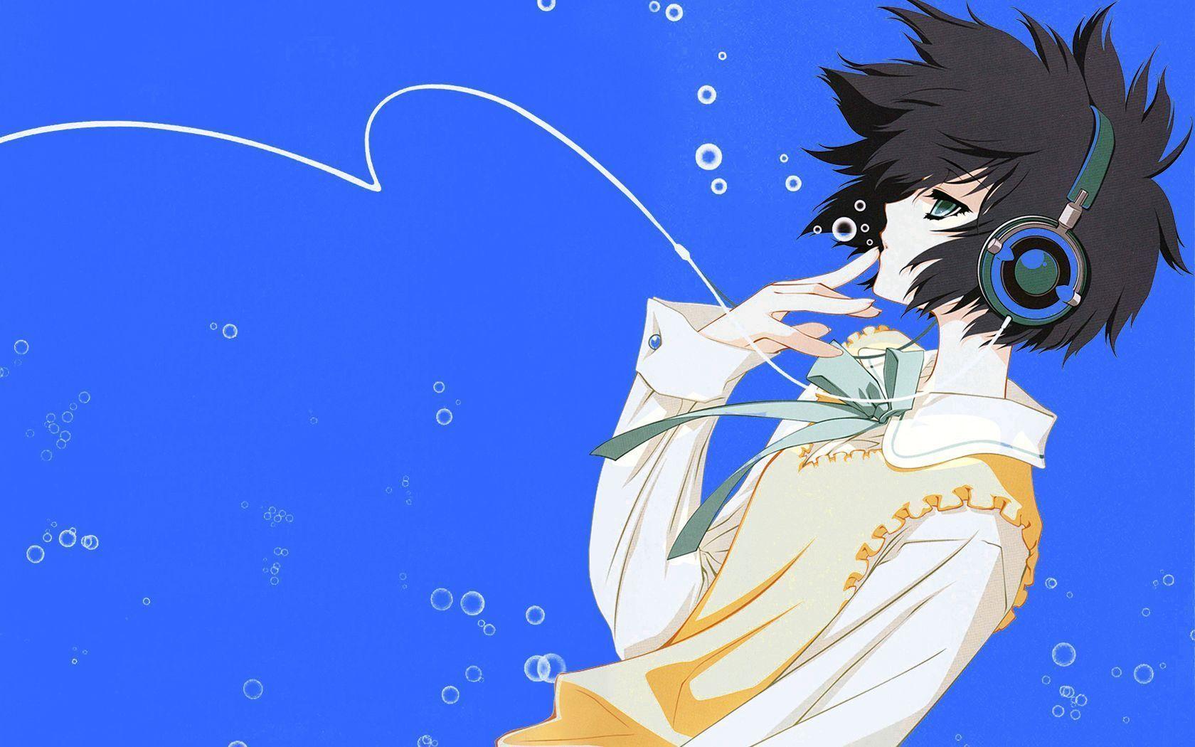 1680x1050 Anime Headphones Wallpaper, HD Widescreen Photo Character With Headphones