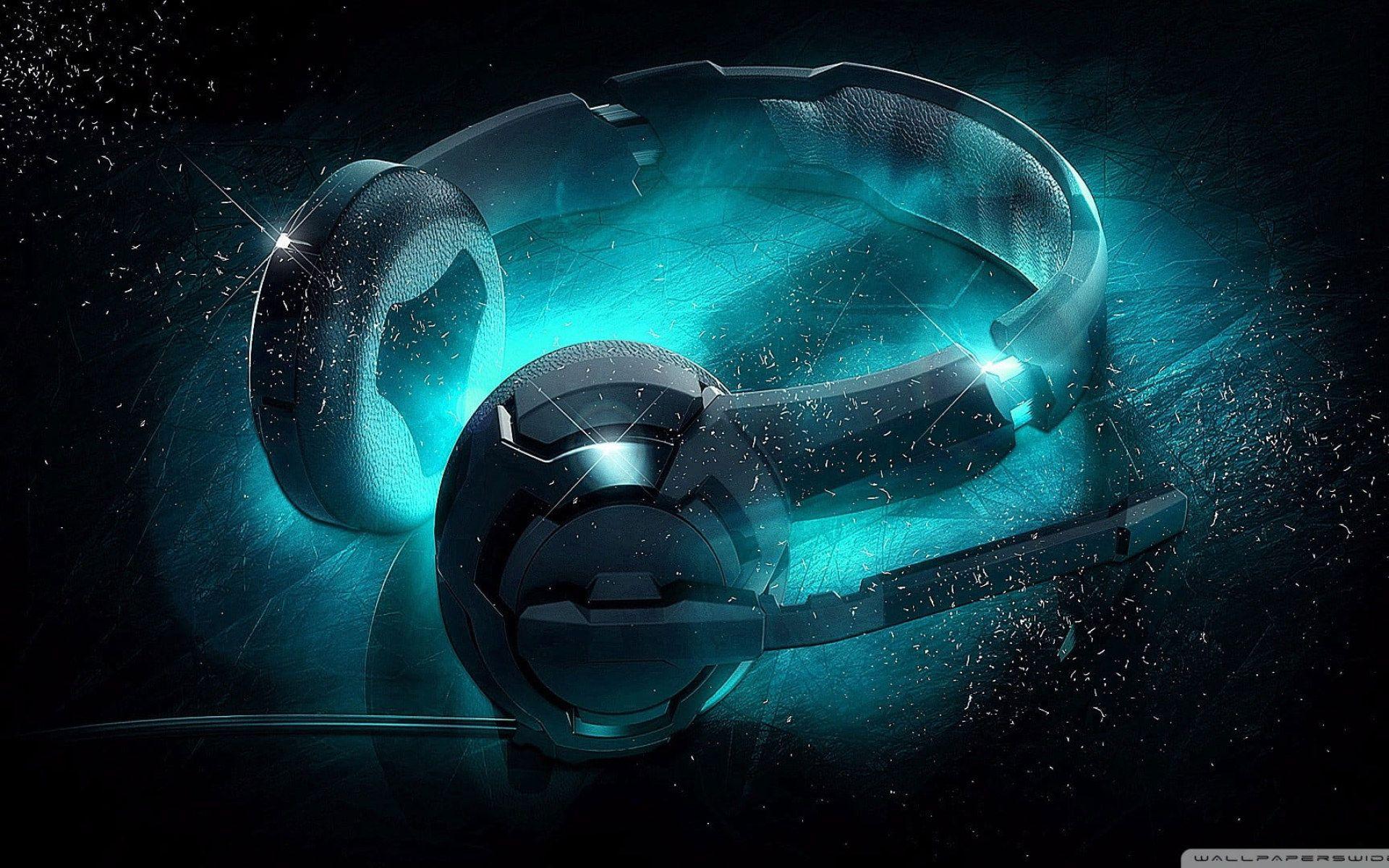1920x1200 Black wallpaper corded headset, music, headphones, digital art, neon, black background • Wallpaper For You HD Wallpaper For Desktop & Mobile