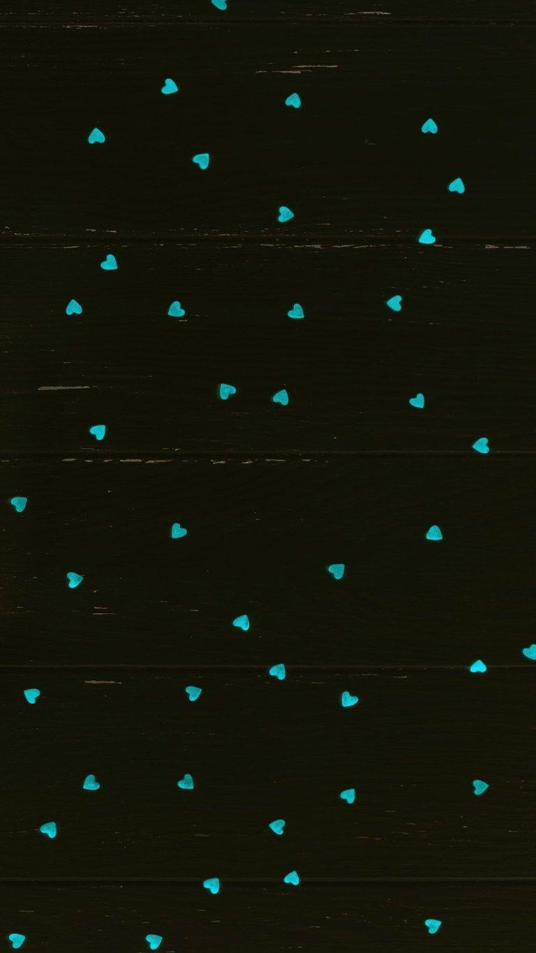 768x1365 Blue Hearts Dark Black Power Saving iOS 12 HD Wallpaper ⋆ Traxzee