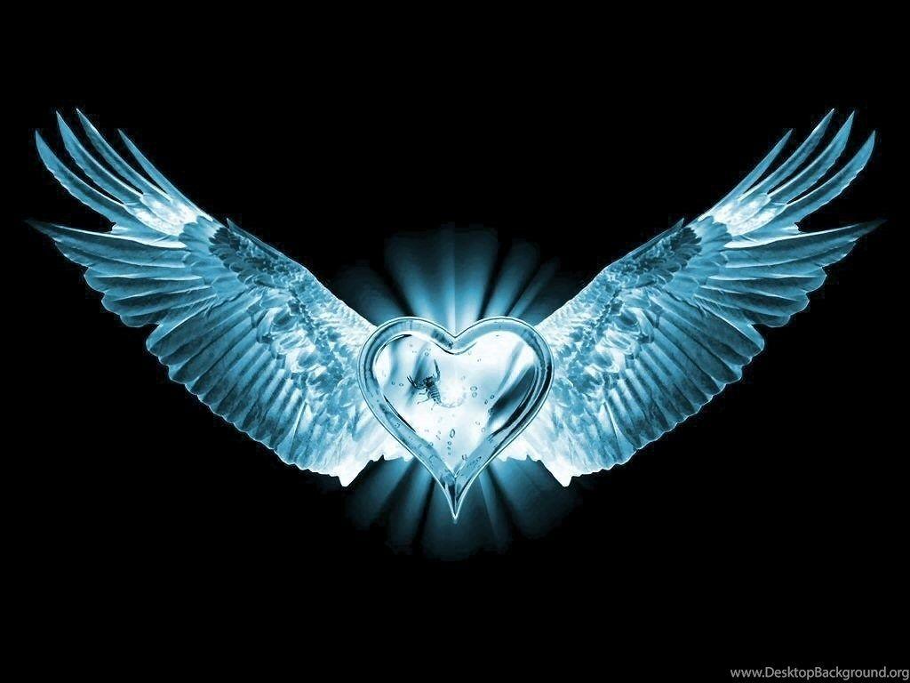 1024x768 Heart With Wings Wallpaper Further Pink Heart With And Purple Hearts