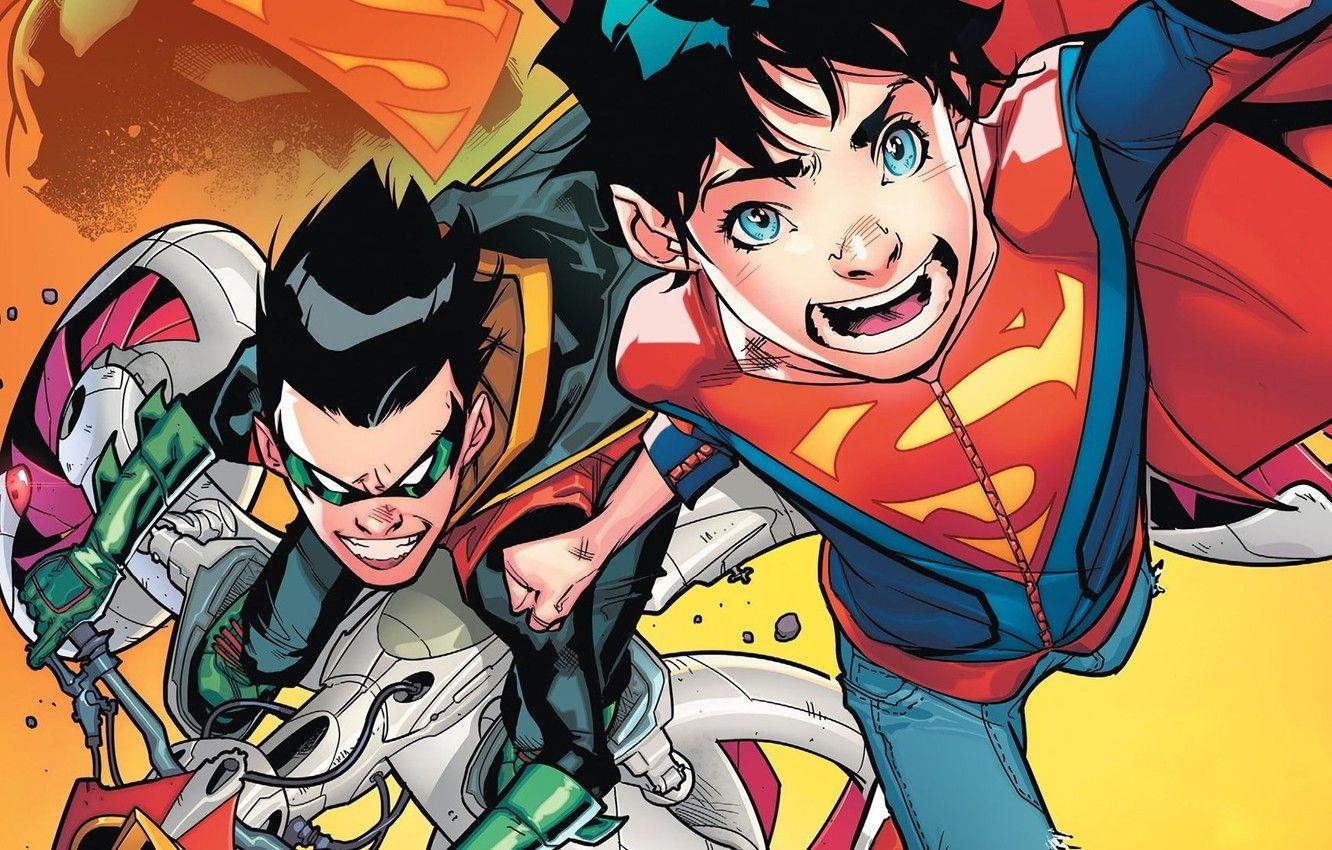 1332x850 Wallpaper Children, Heroes, Costume, Comic, Heroes, Cloak, Superheroes, Robin, DC Comics, Jonathan Kent, Cape, Robin, Superheroes, Comics, Costume, Kids image for desktop, section фантастика