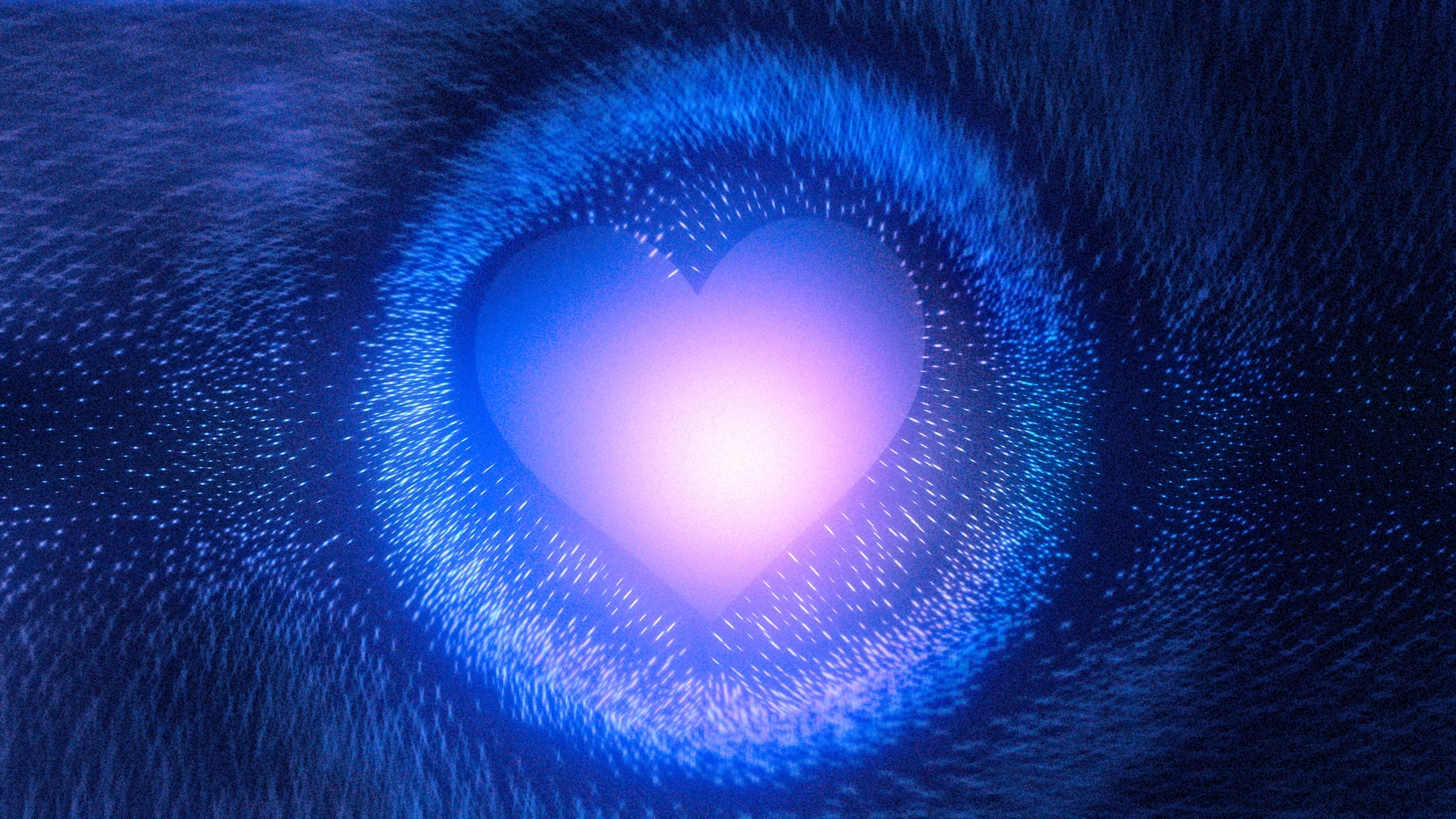 8000x4500 Black And Blue Heart Wallpaper