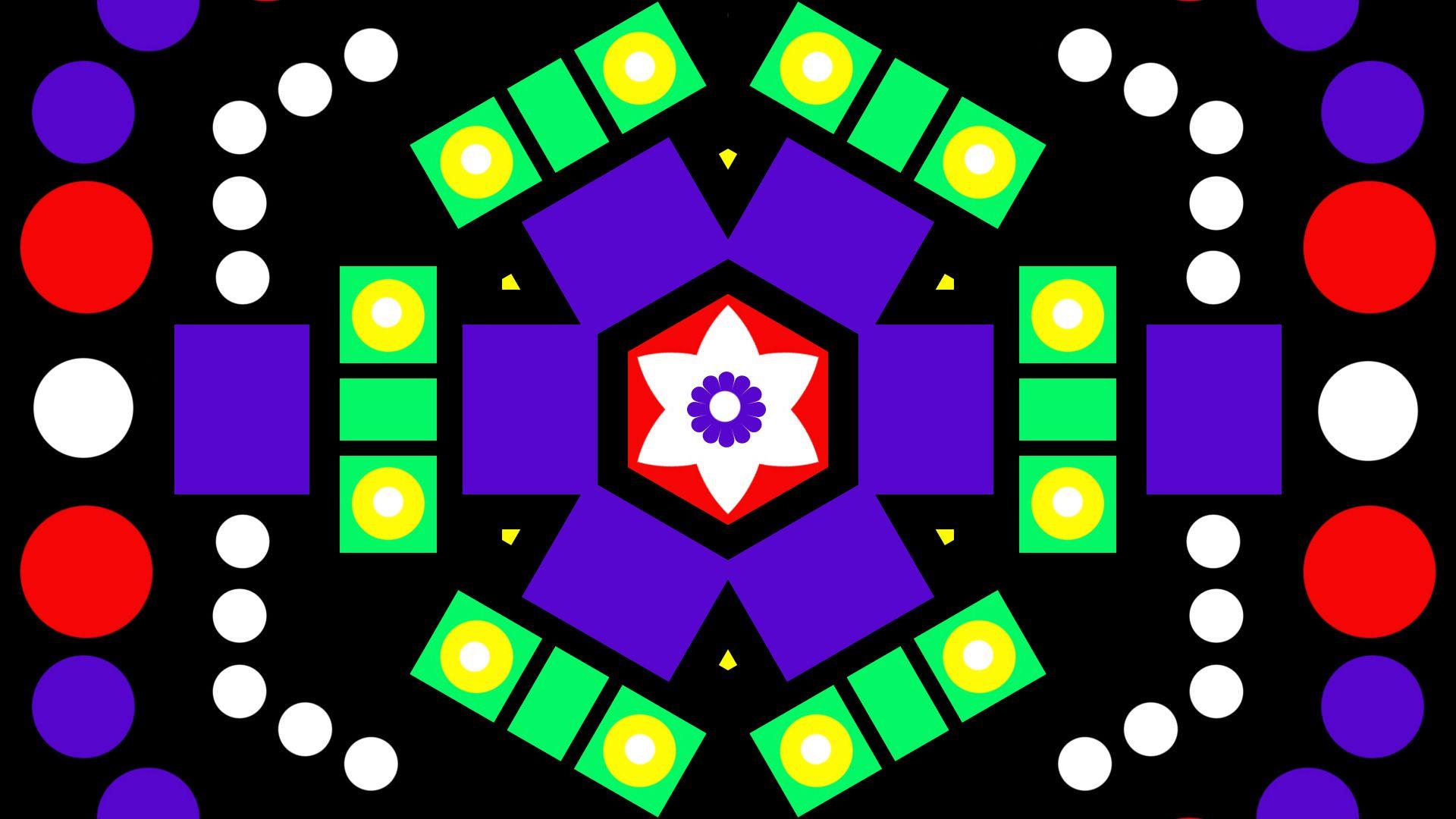 1920x1080 Green Red Black Blue Circle Colorful Shapes Square HD Abstract Wallpaper