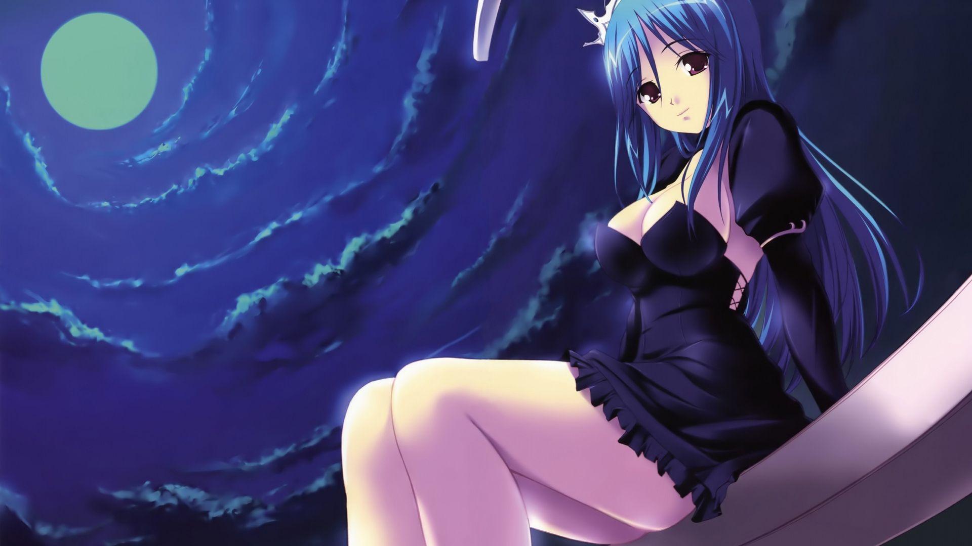 1920x1080 Anime Girl Blue Hair HD wallpaper