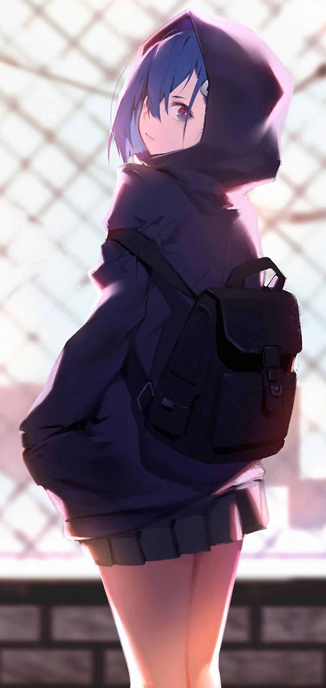 1080x2280 Anime Girl Blue Hair 4k One Plus Huawei p Honor view Vivo y Oppo f Xiaomi Mi A2 HD 4k Wallpaper, Image, Background, Photo and Picture