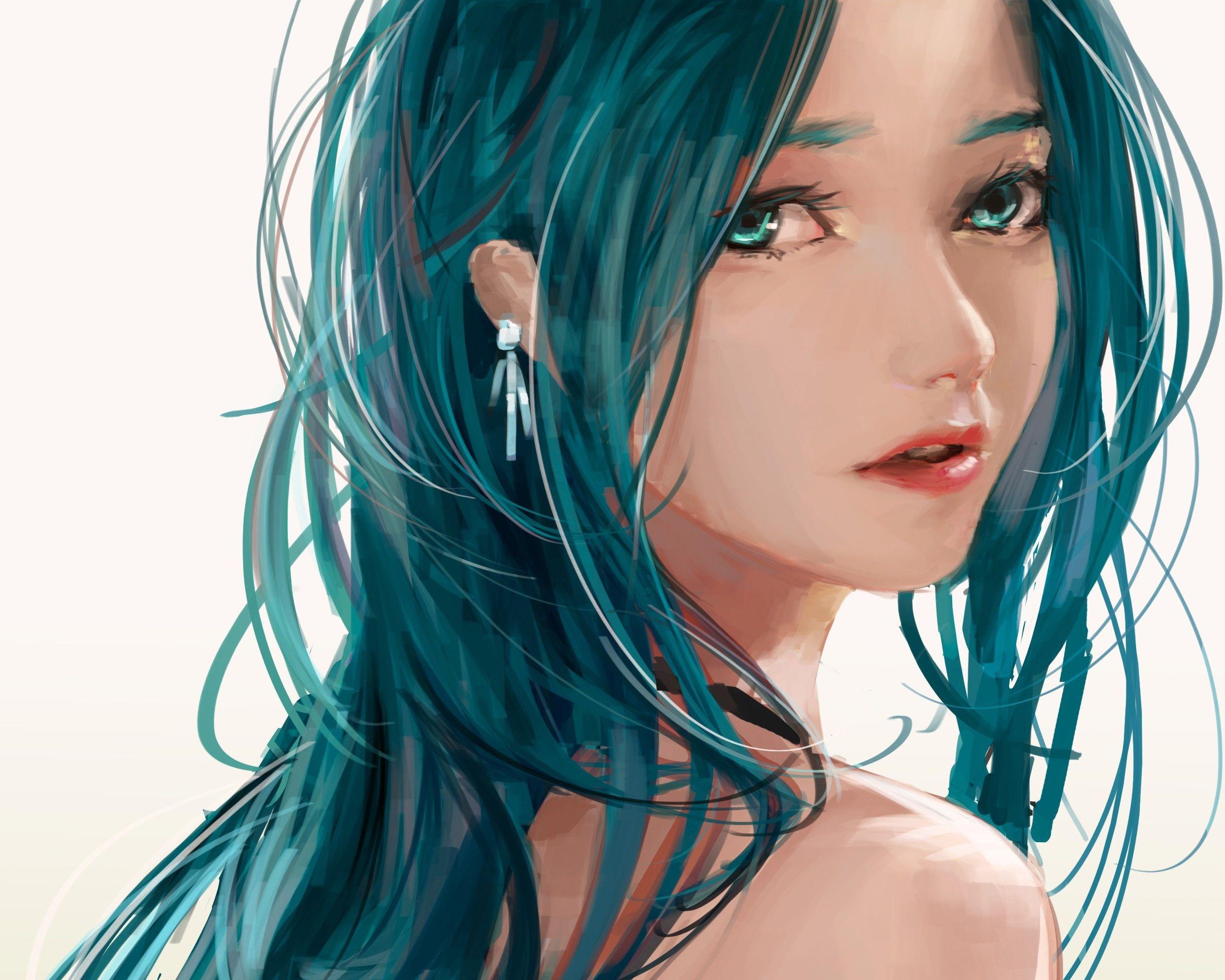 2480x1984 long hair, #anime, #anime girls, #Vocaloid, #Hatsune Miku. Anime blue hair, Blue anime, Digital art girl