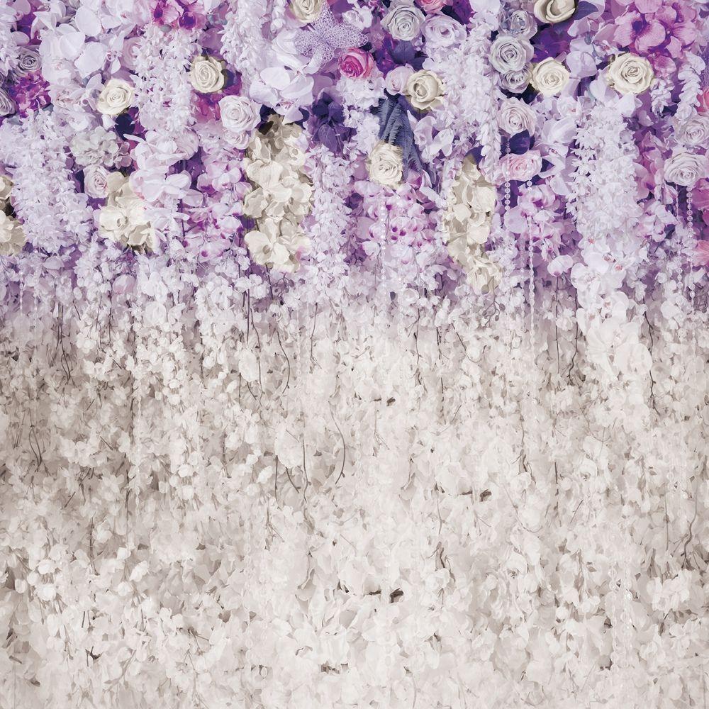 1000x1000 White Roses Purple Flowers Background .