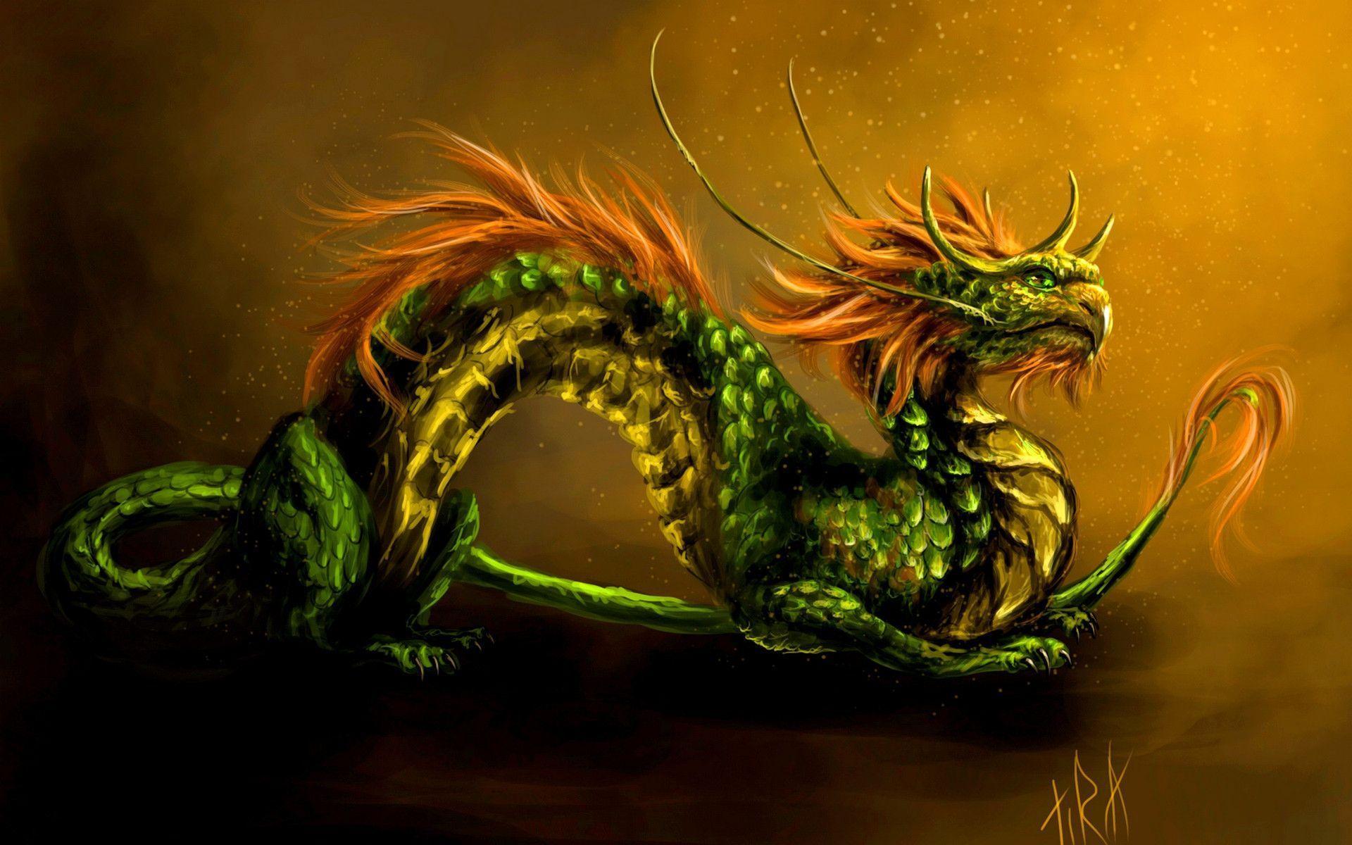 1920x1200 Green Dragon Wallpaper