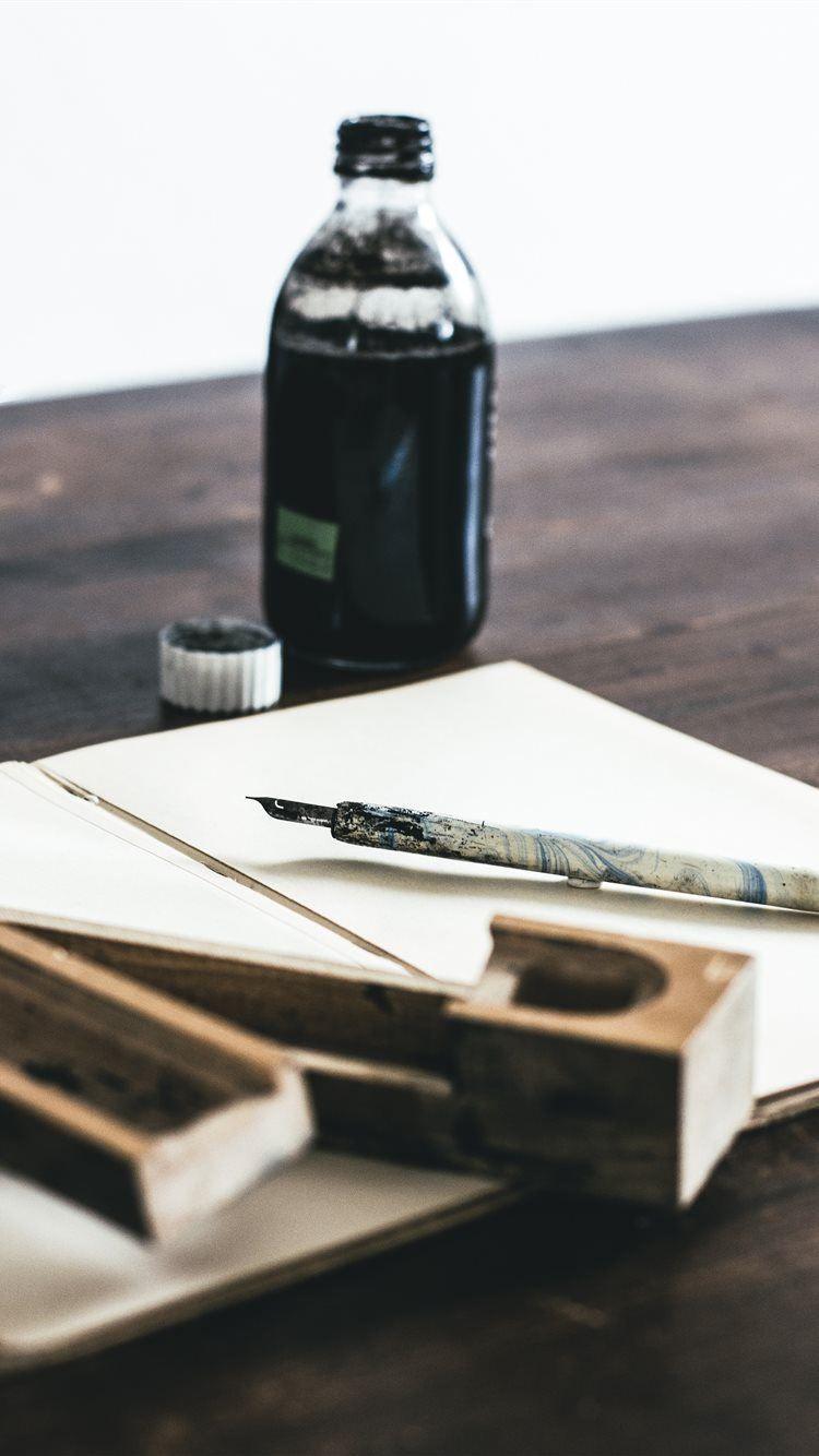 750x1334 Pen notebook iPhone 8 Wallpaper Free Download