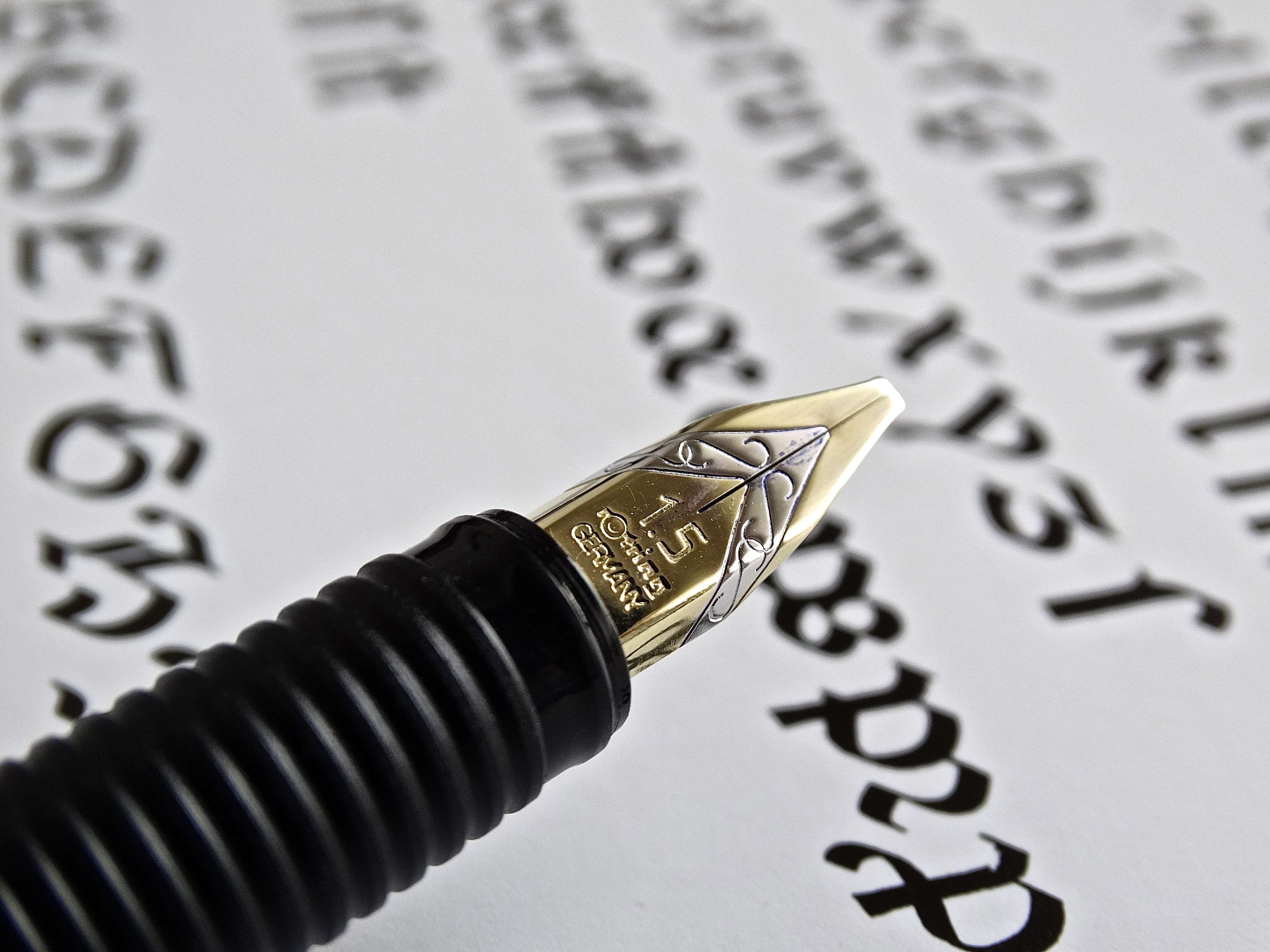 3648x2736 art, blur, brand, calligraphy, close up, etched metal, fountain pen, ink pen, letters, nib, paper, text, words, write, writing wallpaper