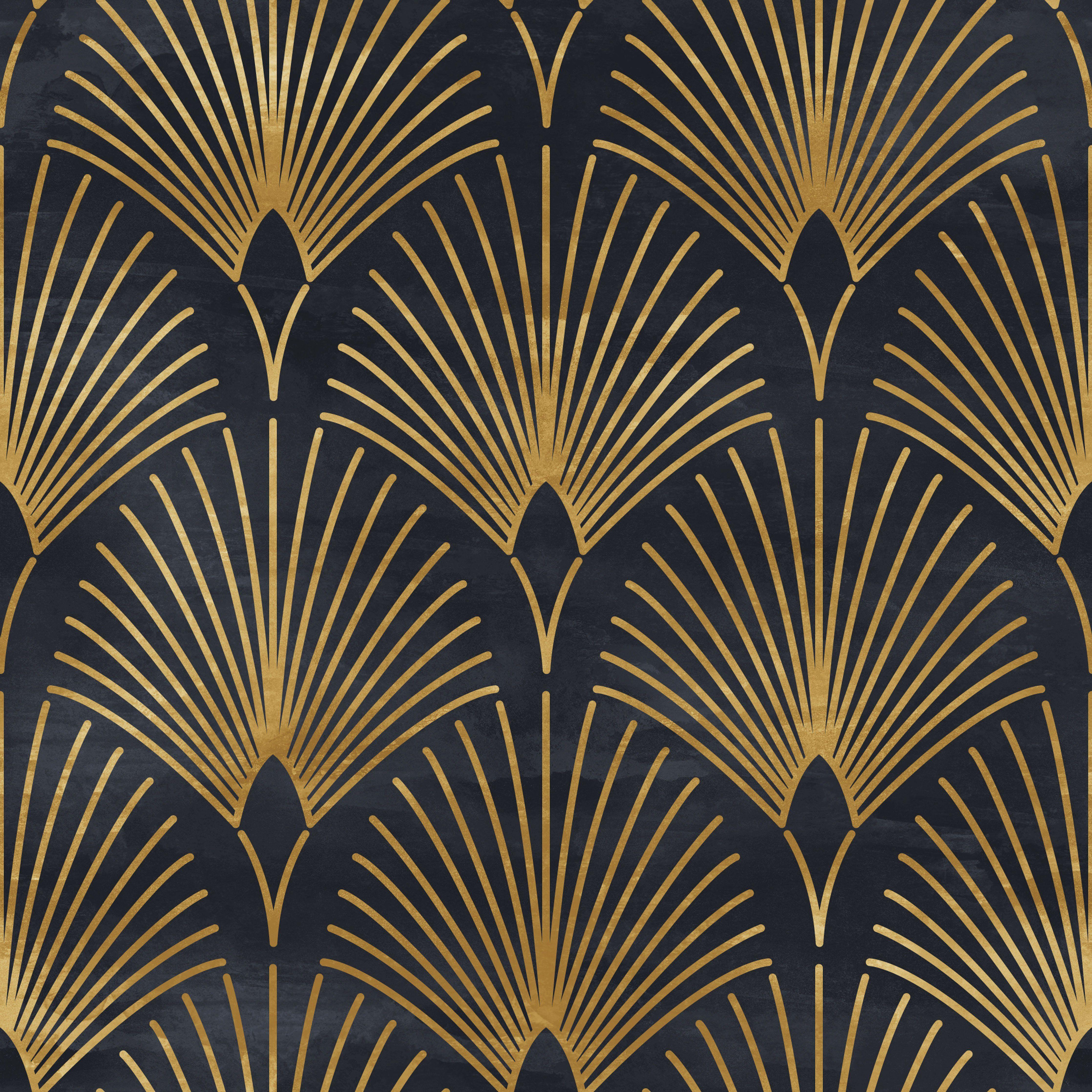 4472x4472 Dark Art Deco Peel and Stick