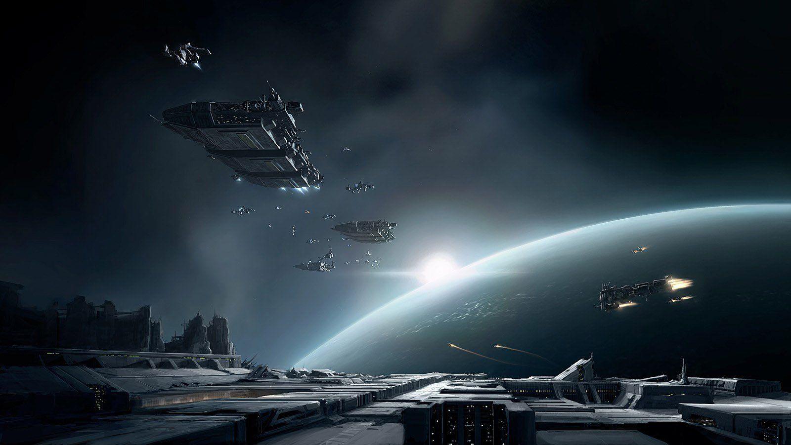 1600x901 Eve Online Black Dark Outer Space Science Fiction