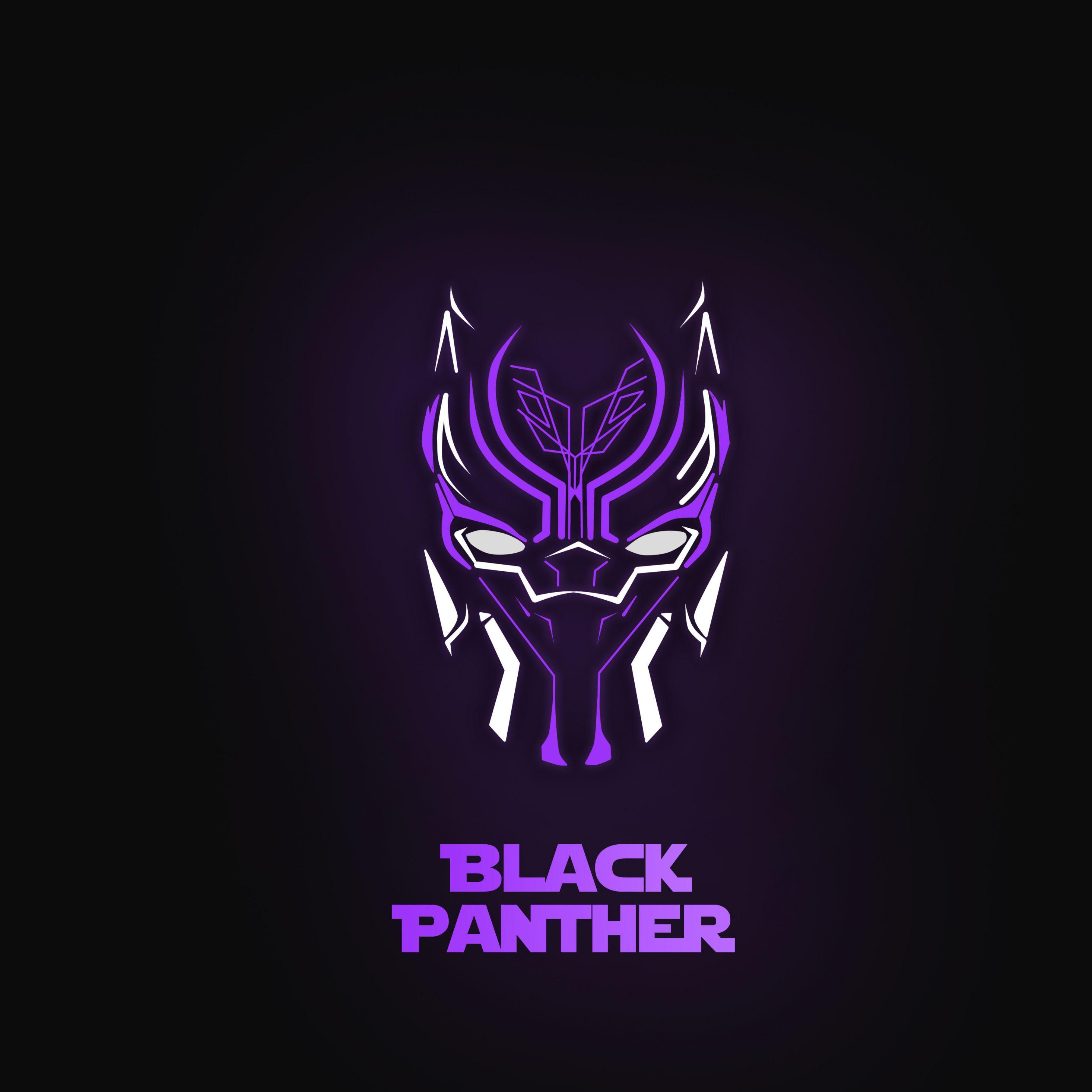 2932x2932 Neon iPhone 7 Black Panther Wallpaper