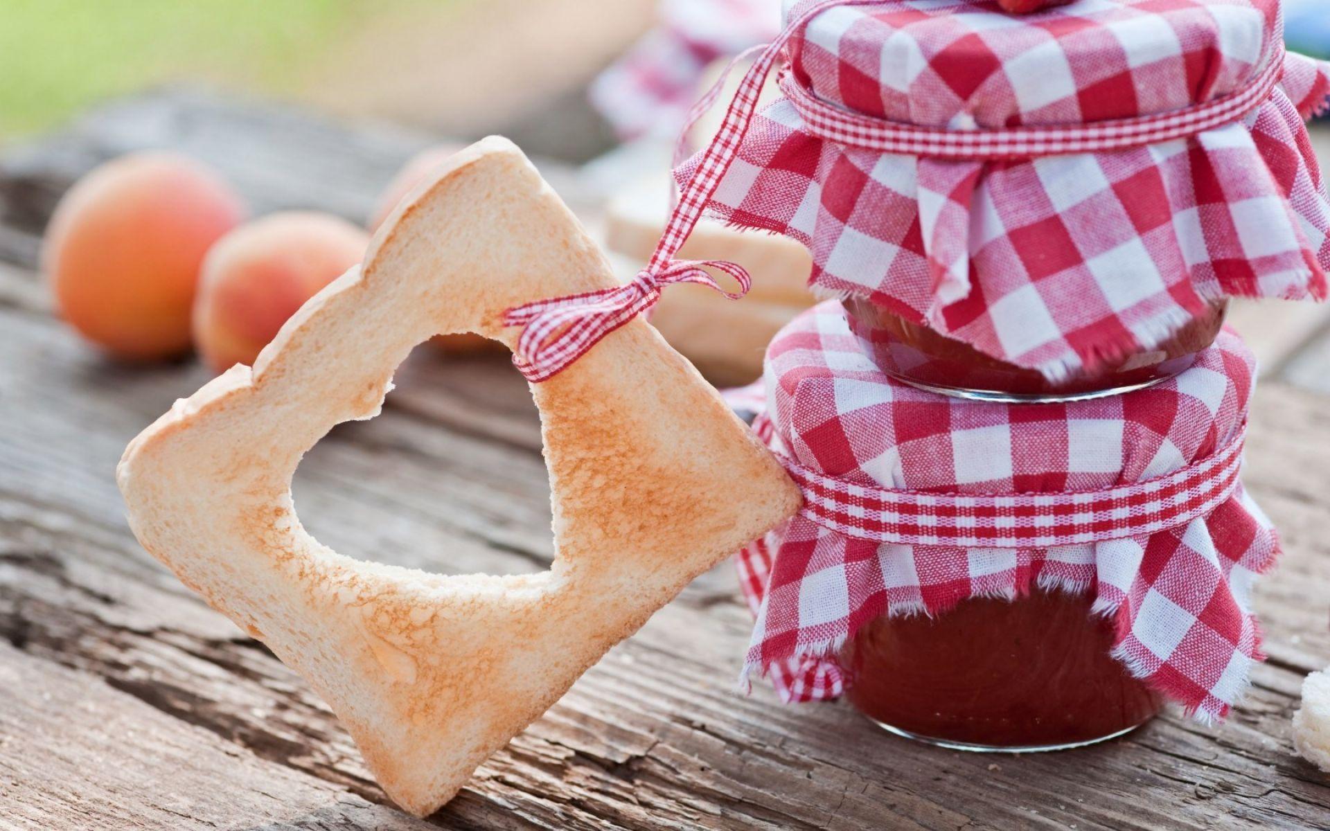 1920x1200 Bread And Jam Heart Shape HD Food Wallpaper HD Wallpaper & Background Download