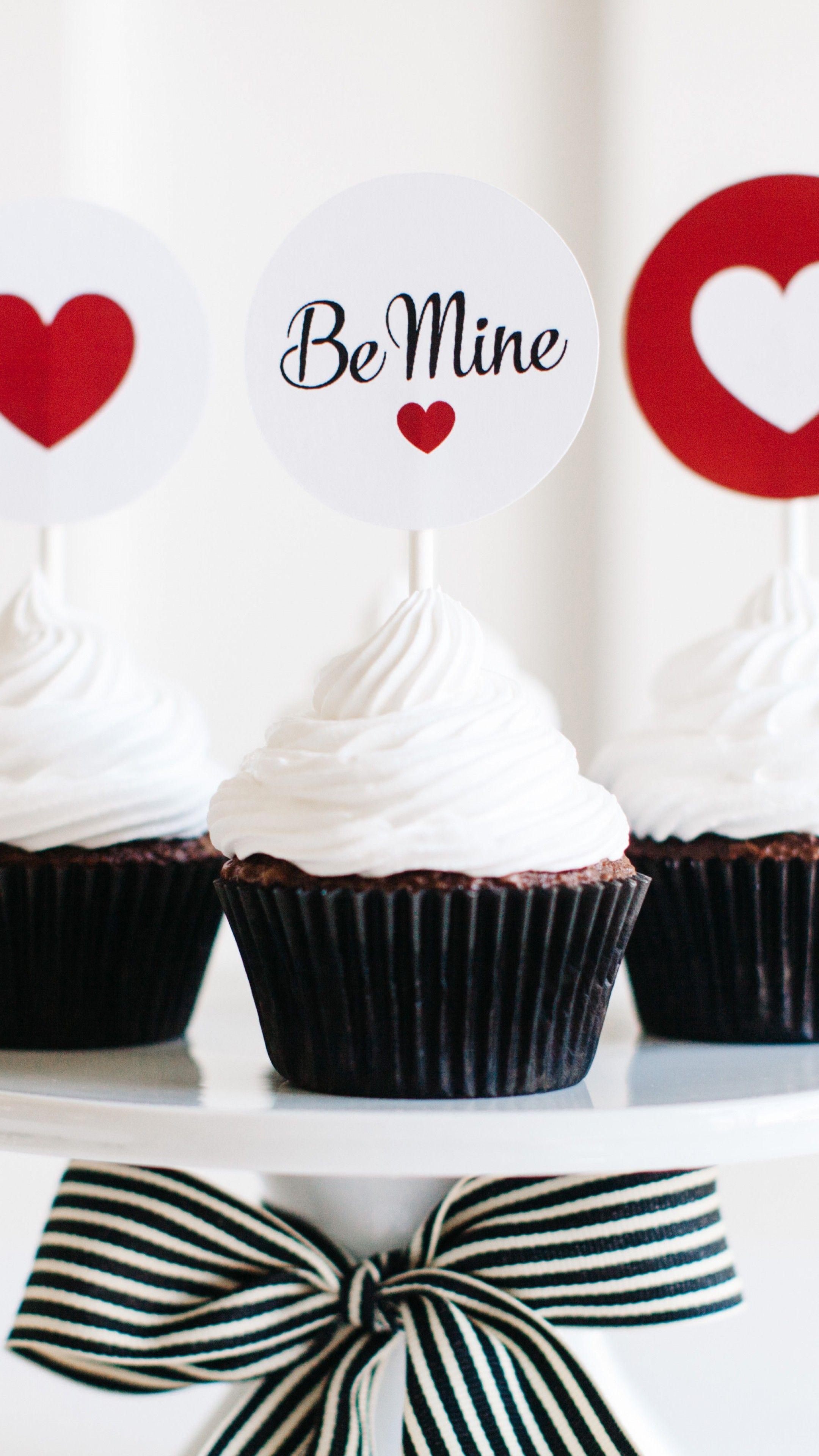 2160x3840 Wallpaper Valentine's Day, cupcake, cake, heart, love, Food
