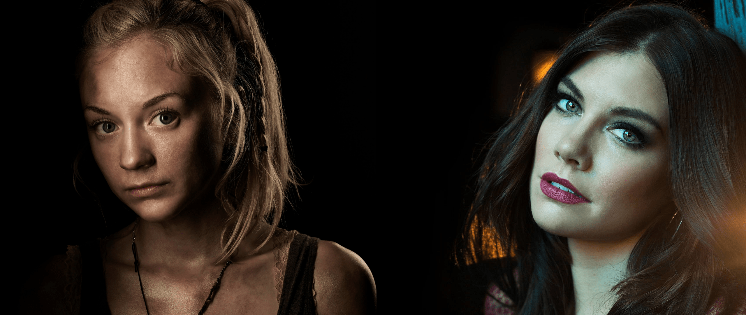 2560x1080 The Walking Dead Ultrawide Collage Lauren Cohan Emily Kinney Wallpaper:2560x1080
