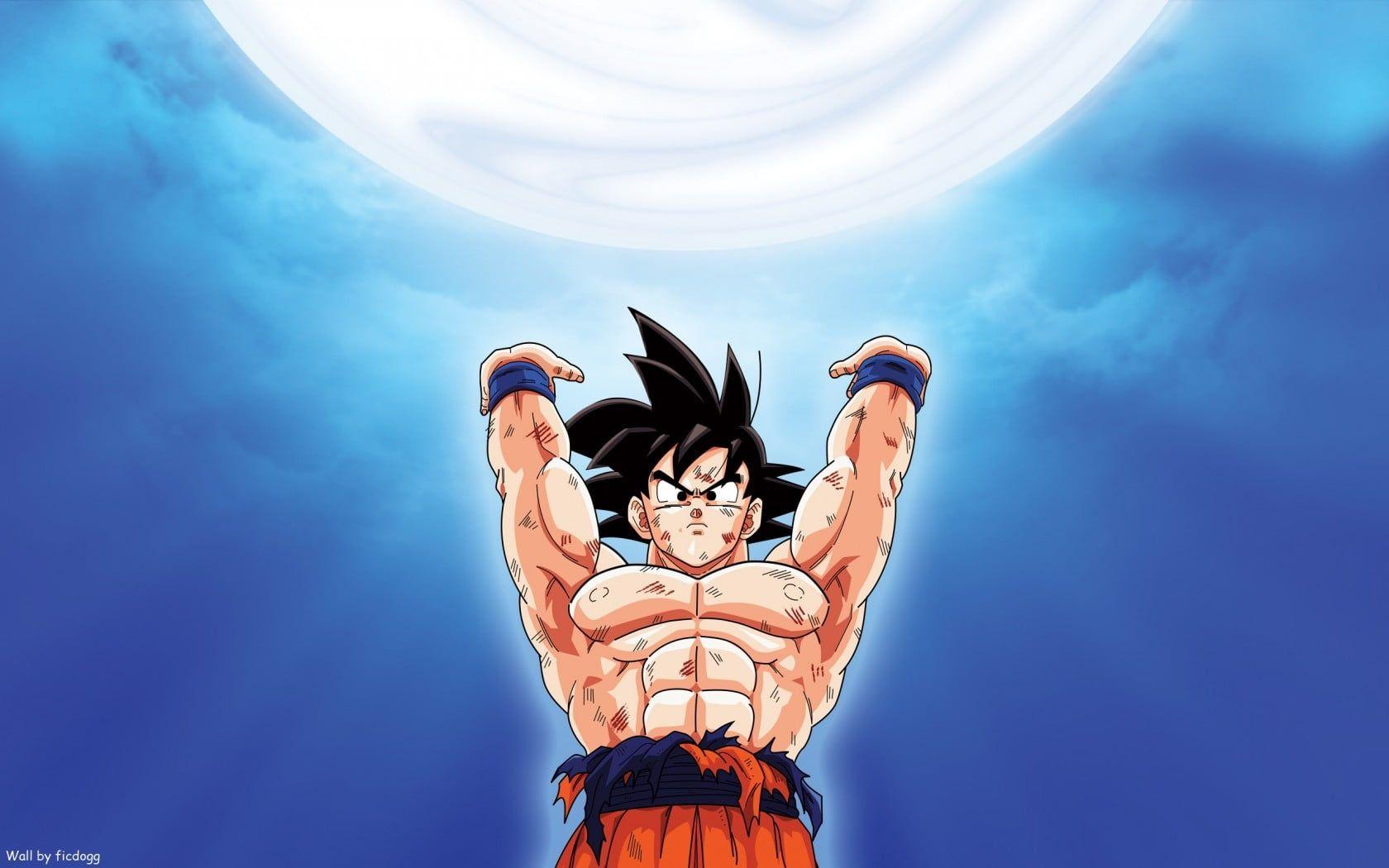 Hình nền HD 1680x1050 Dragonball Son Goku đang làm bóng năng lượng