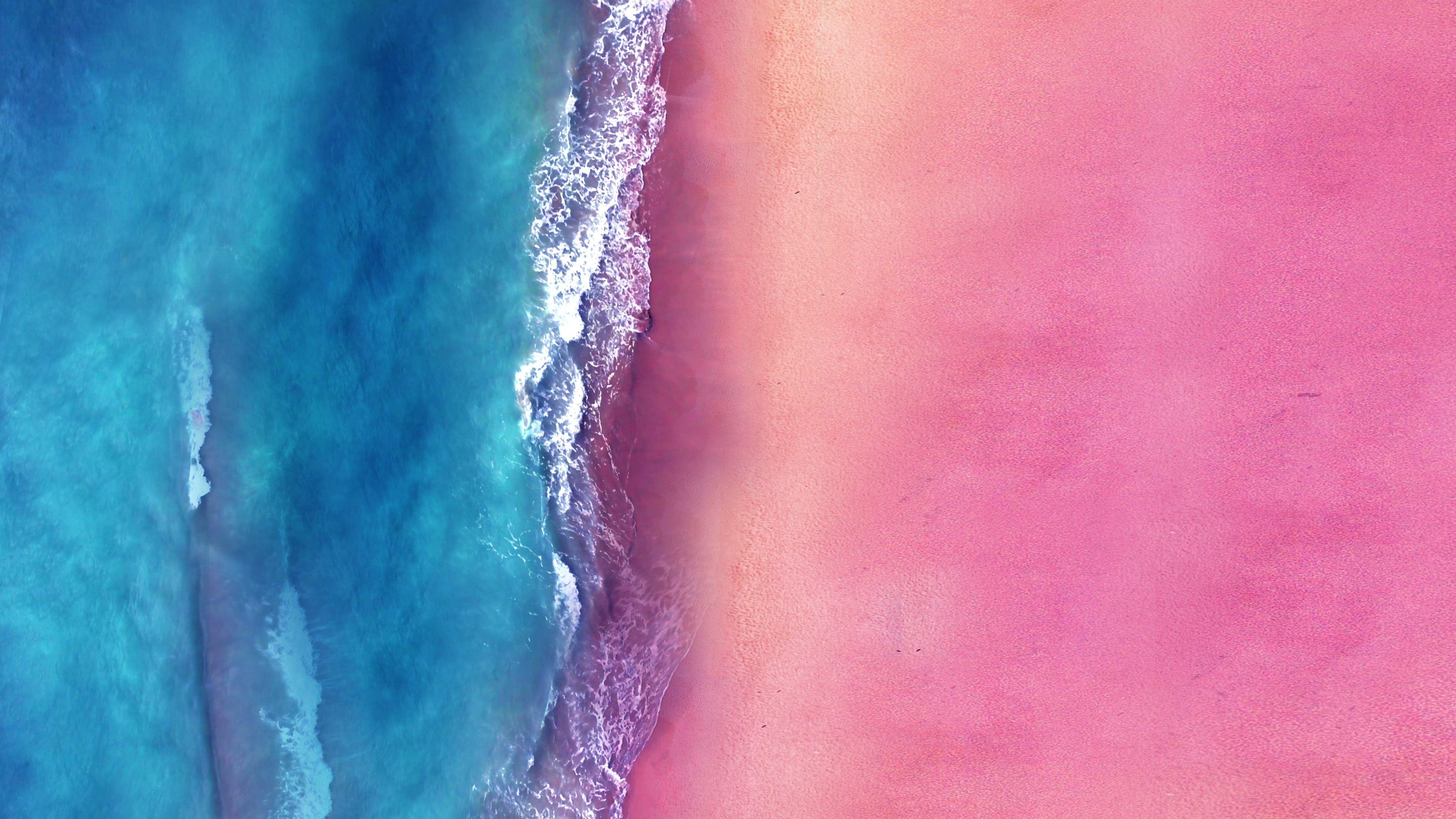 3840x2160 Aerial view of Pink Sand Beach and Blue Ocean, 4K Drone Footage Stock Footage #AD , #Sand#Beach#Pink#Aerial. Pink sand beach, Pink sand, Aerial view