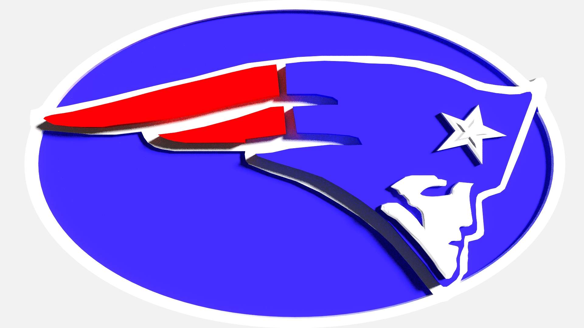 1920x1080 New England Patriots Logo 3D Model