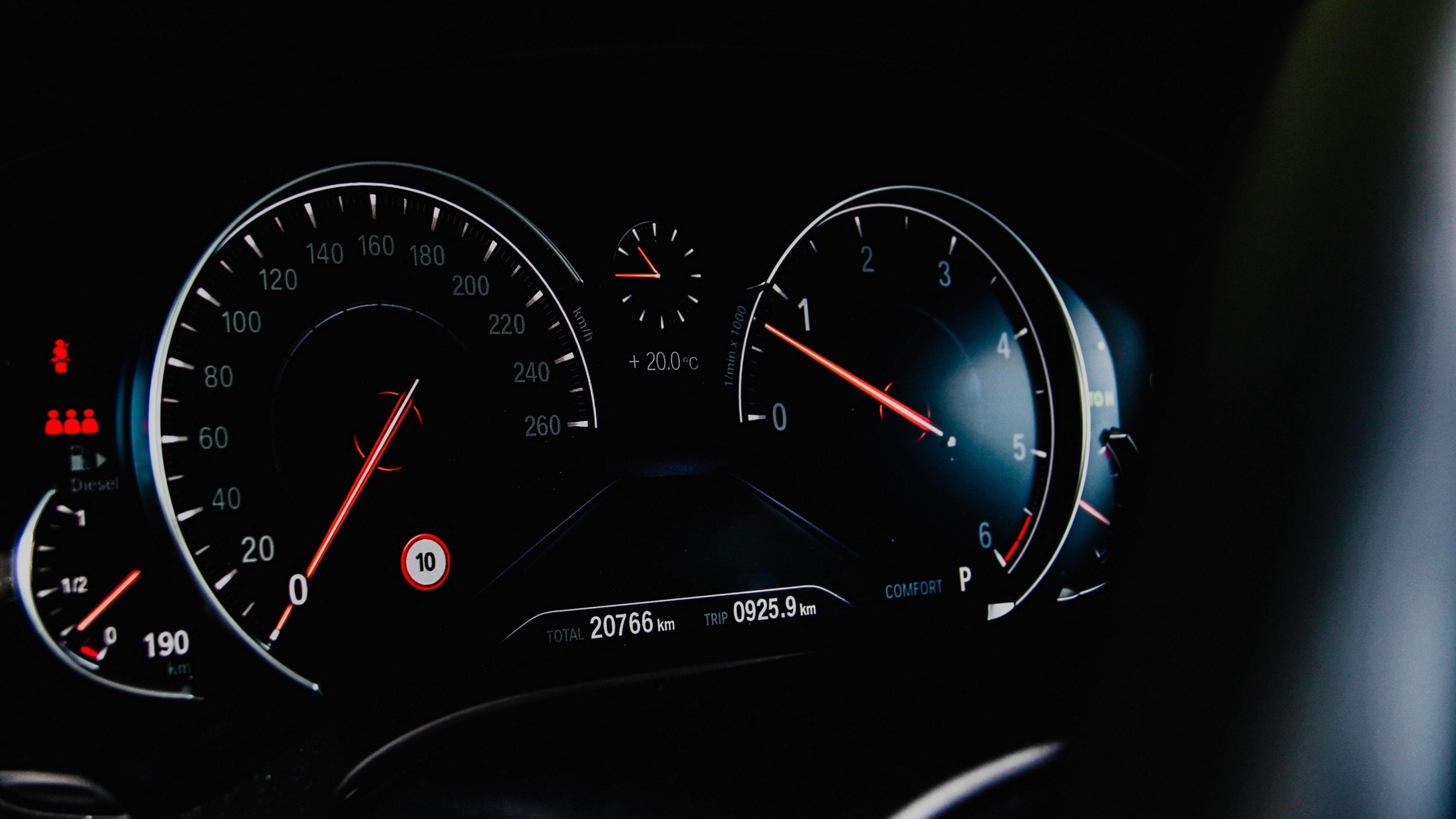 3840x2160 Car speedometer HD Wallpaper 4K Ultra HD