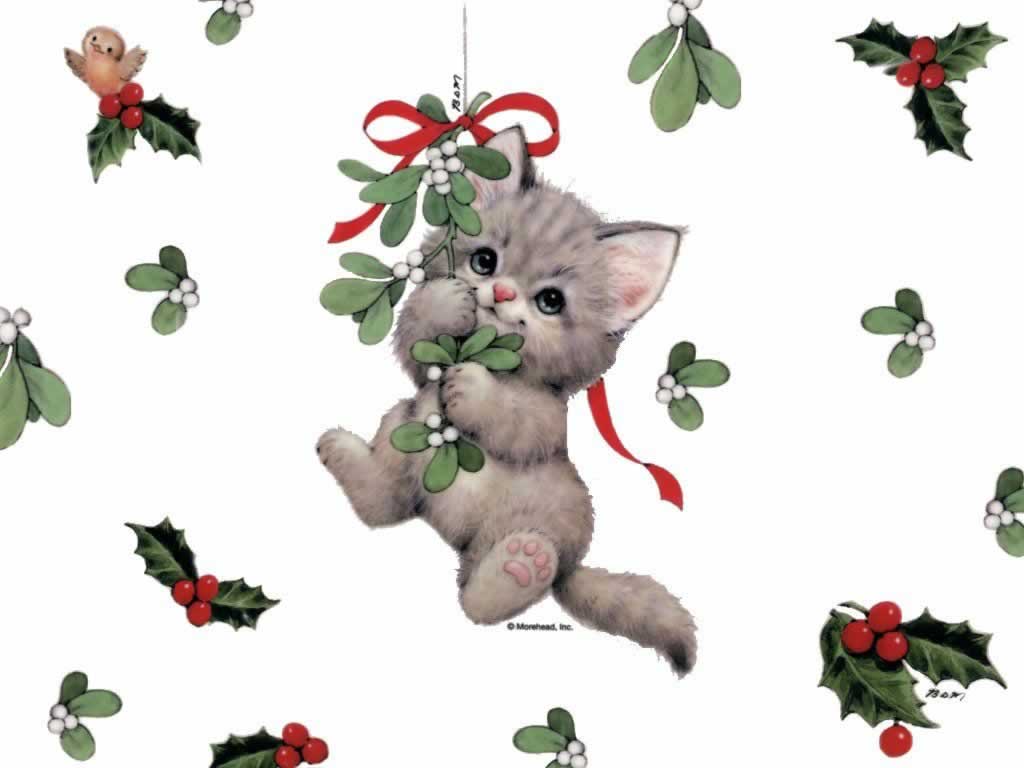 1024x768 Christmas Kitty