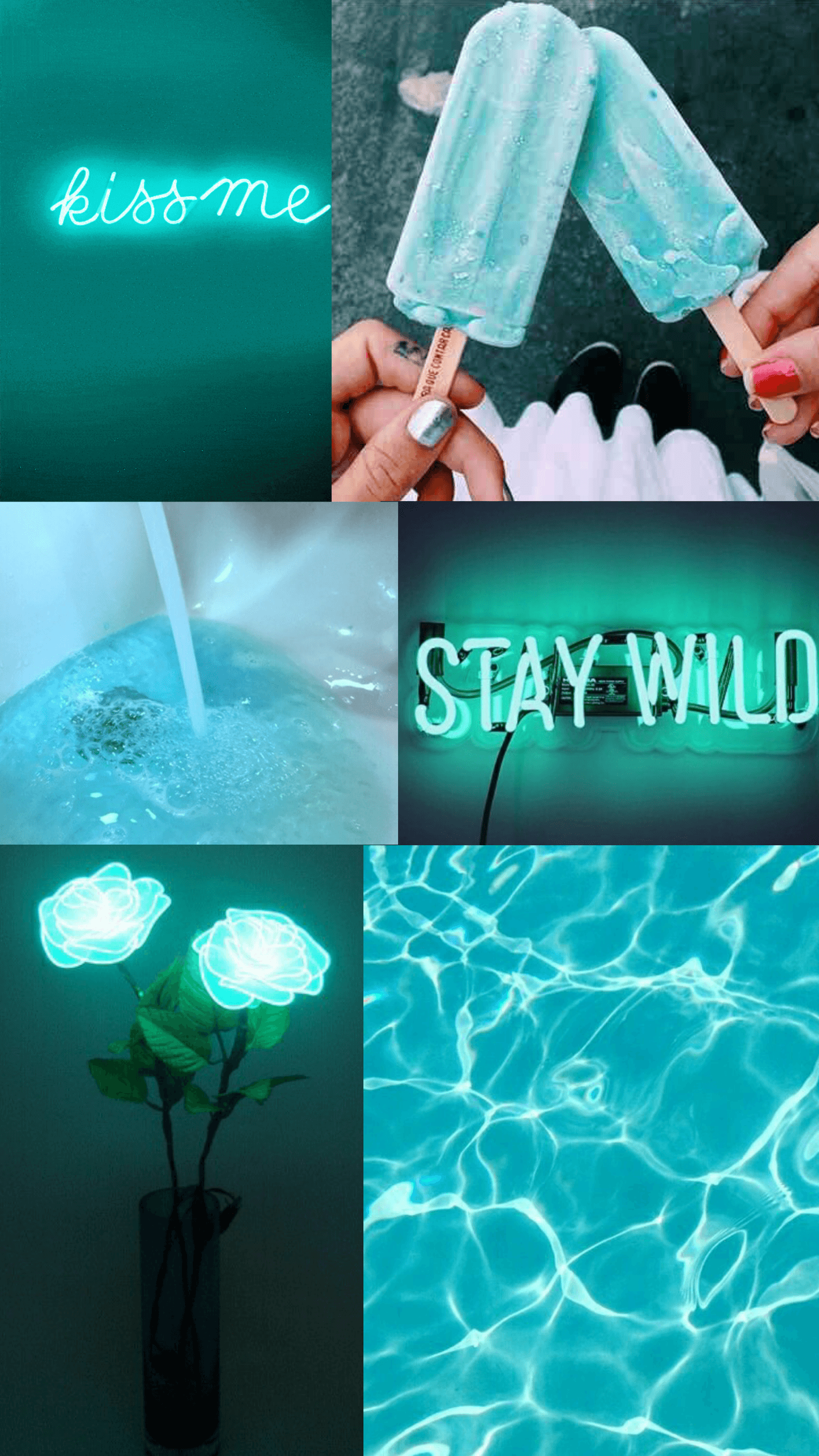1440x2560 Aesthetic Teal Wallpaper