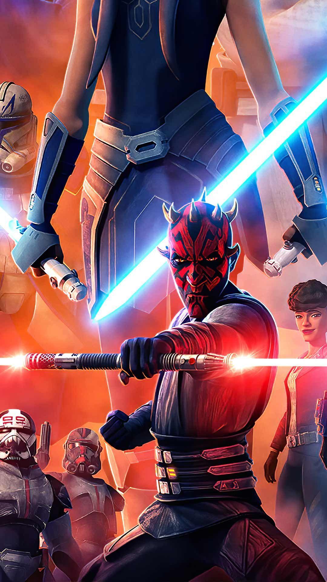 1080x1920 The Clone Wars wallpaper HD phone background season 7 logo art Poster on iPhone android. Star wars image, Clone wars, Darth maul clone wars