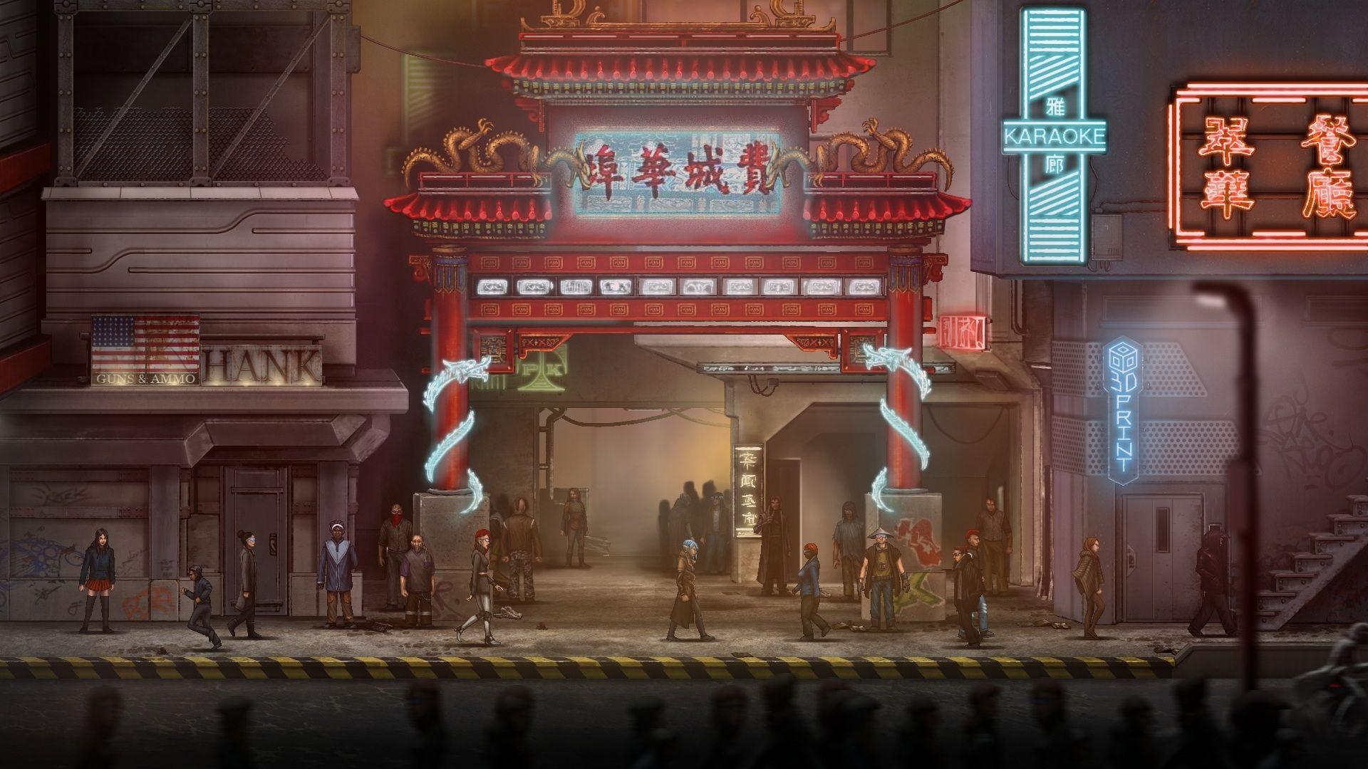 1920x1080 Download 1920x1080 Futuristic China Town, People, Sci Fi, Artwork Wallpaper For Widescreen